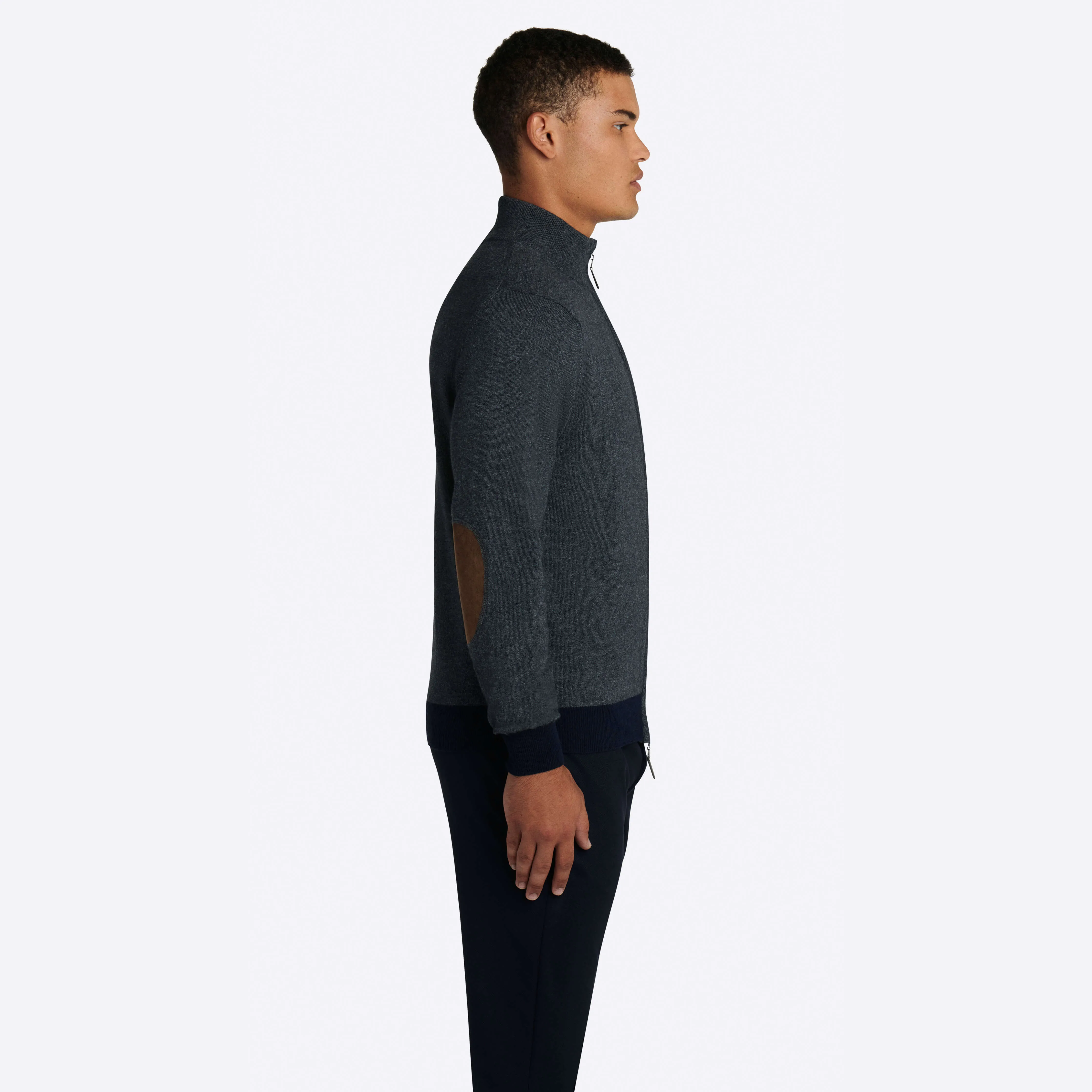 Solid Full Zip Mock Neck Sweater sold by Bugatchi product image thumbnail 4
