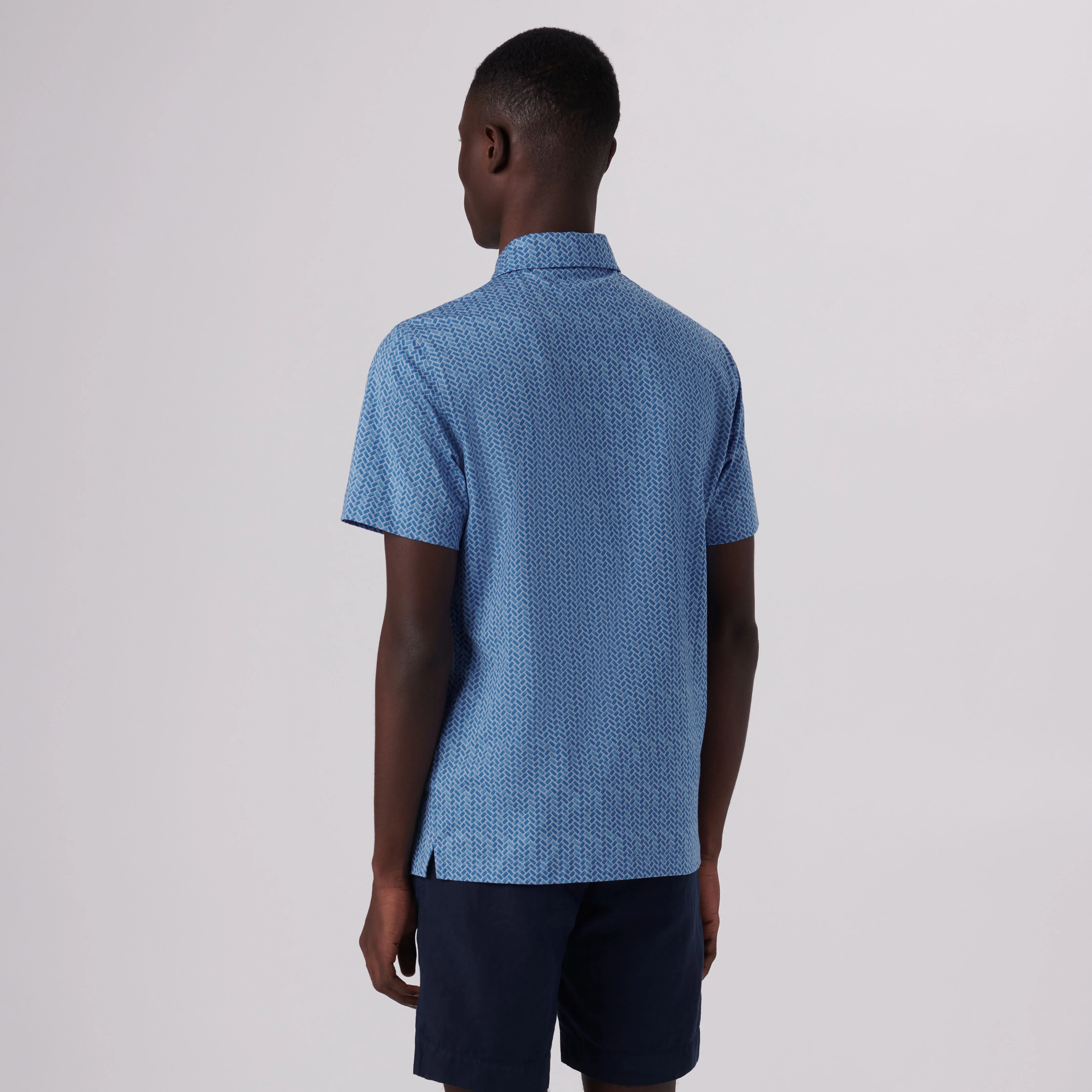 Victor Geometric Print OoohCotton Polo sold by Bugatchi product image thumbnail 4