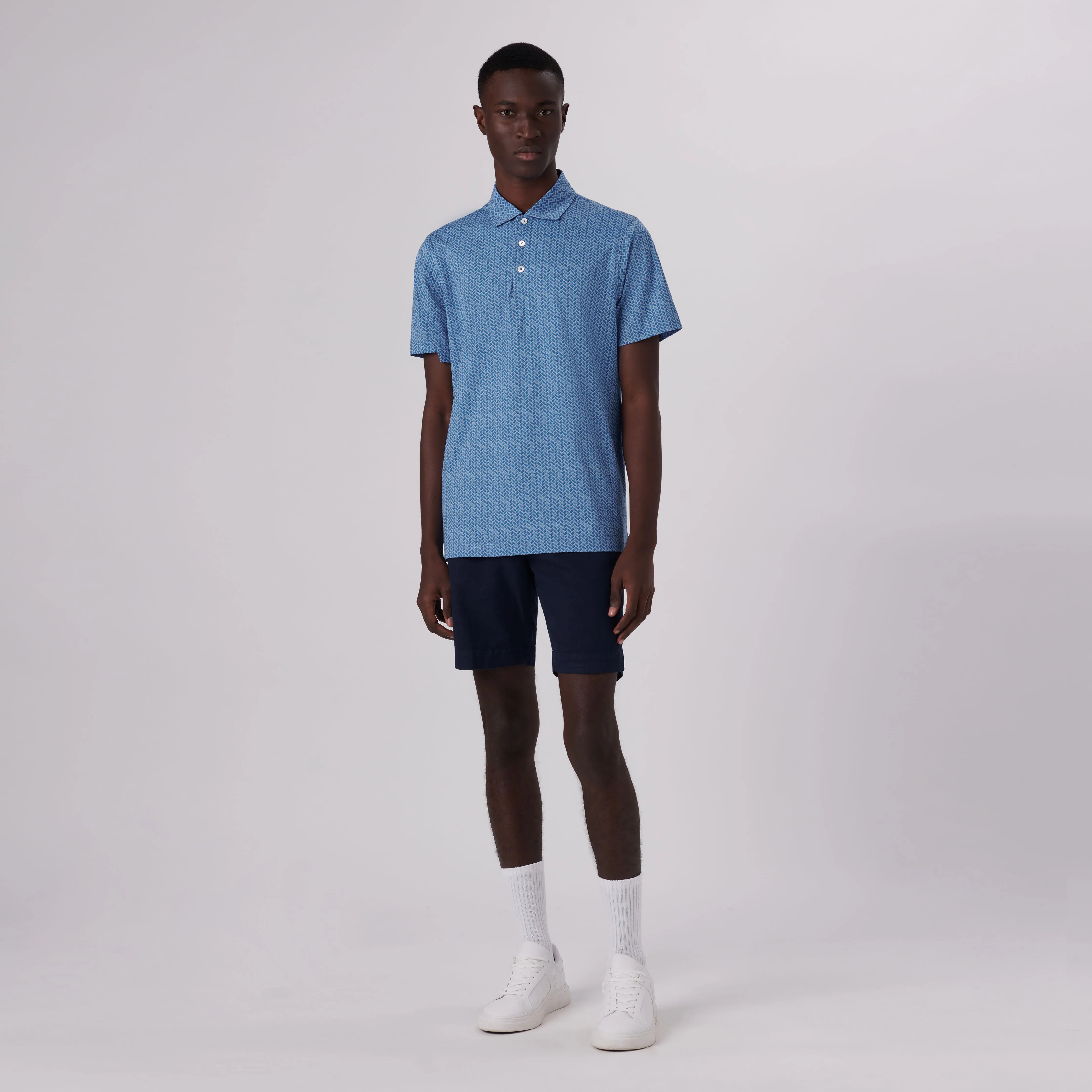 Victor Geometric Print OoohCotton Polo sold by Bugatchi product image thumbnail 5