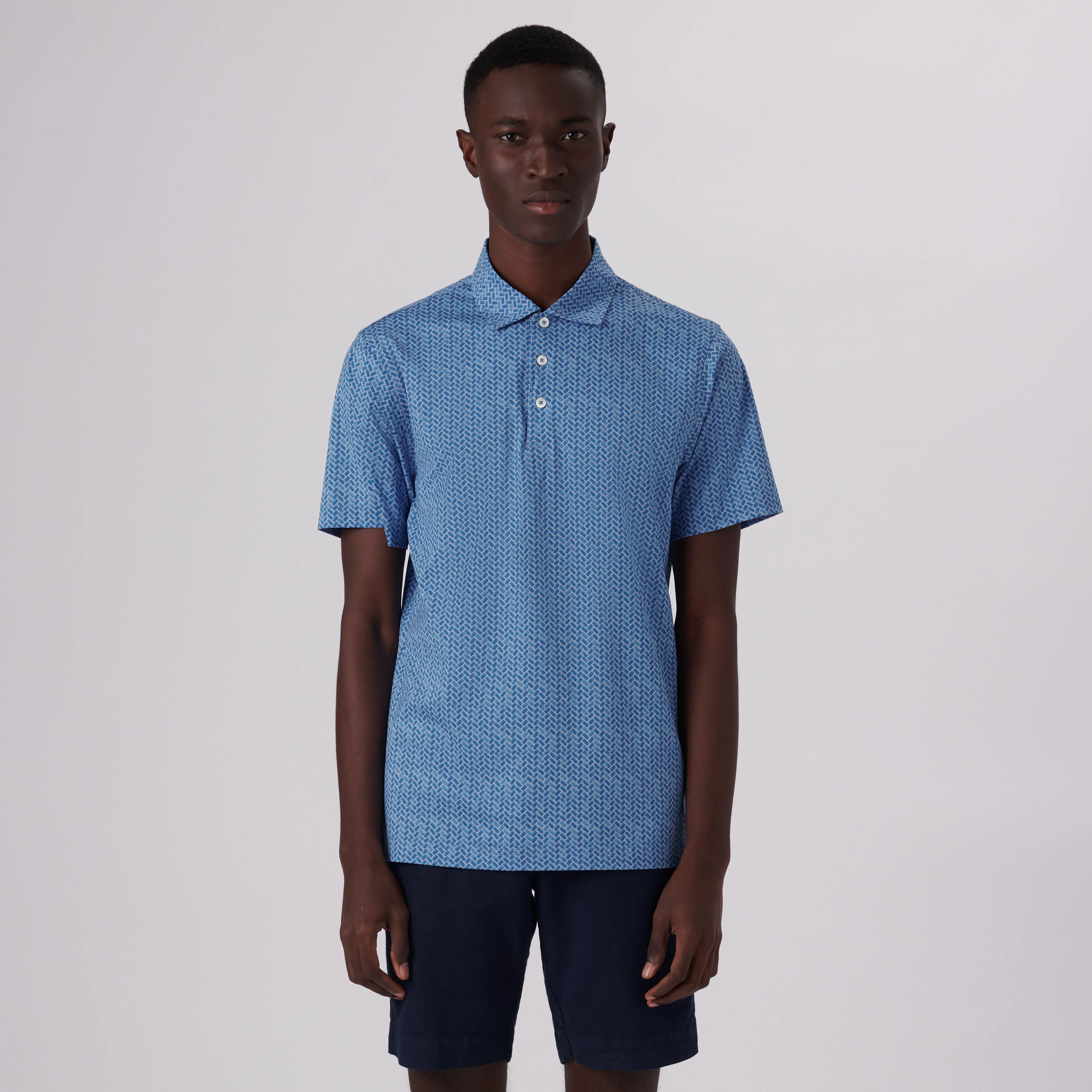 Victor Geometric Print OoohCotton Polo sold by Bugatchi product image thumbnail 2
