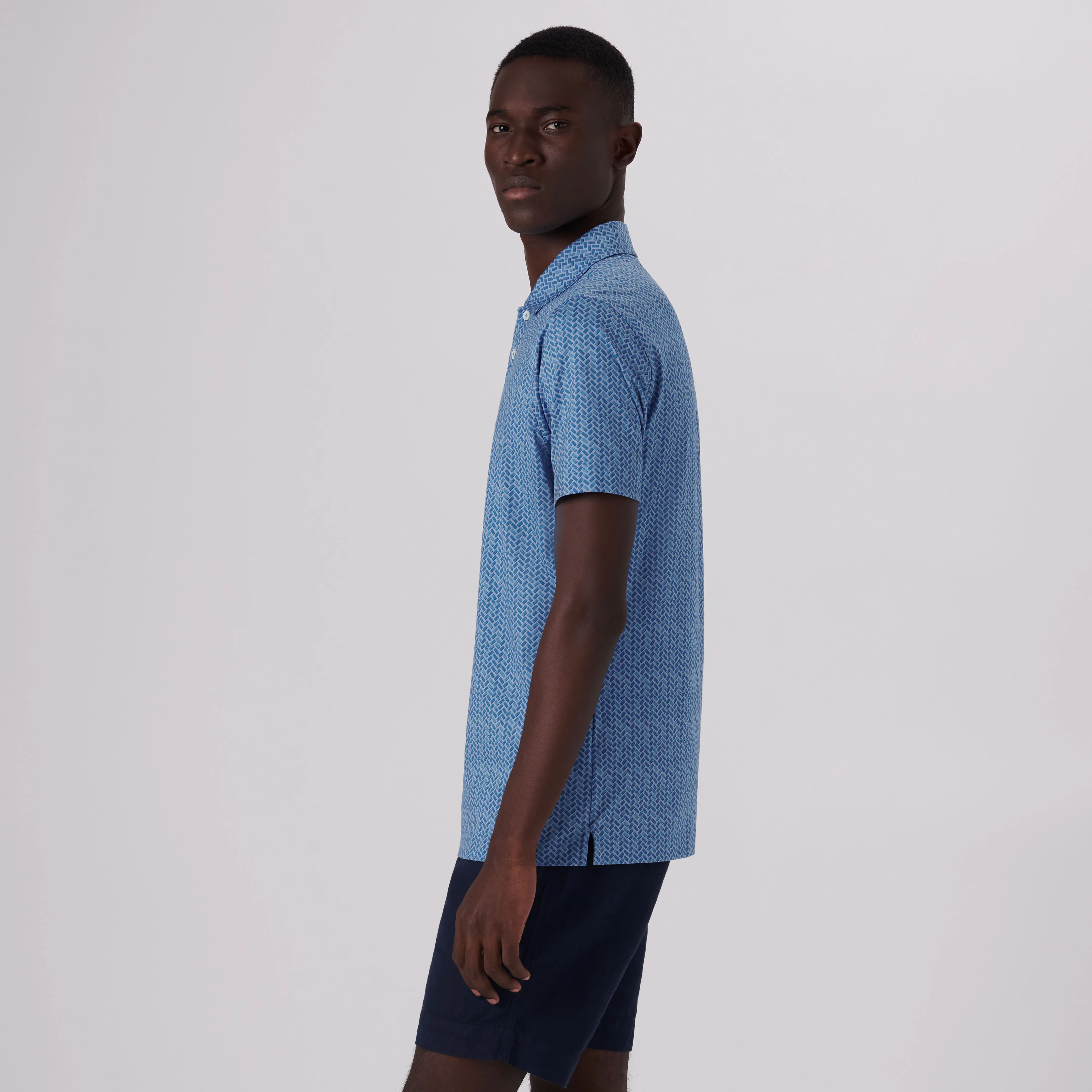 Victor Geometric Print OoohCotton Polo sold by Bugatchi product image thumbnail 3