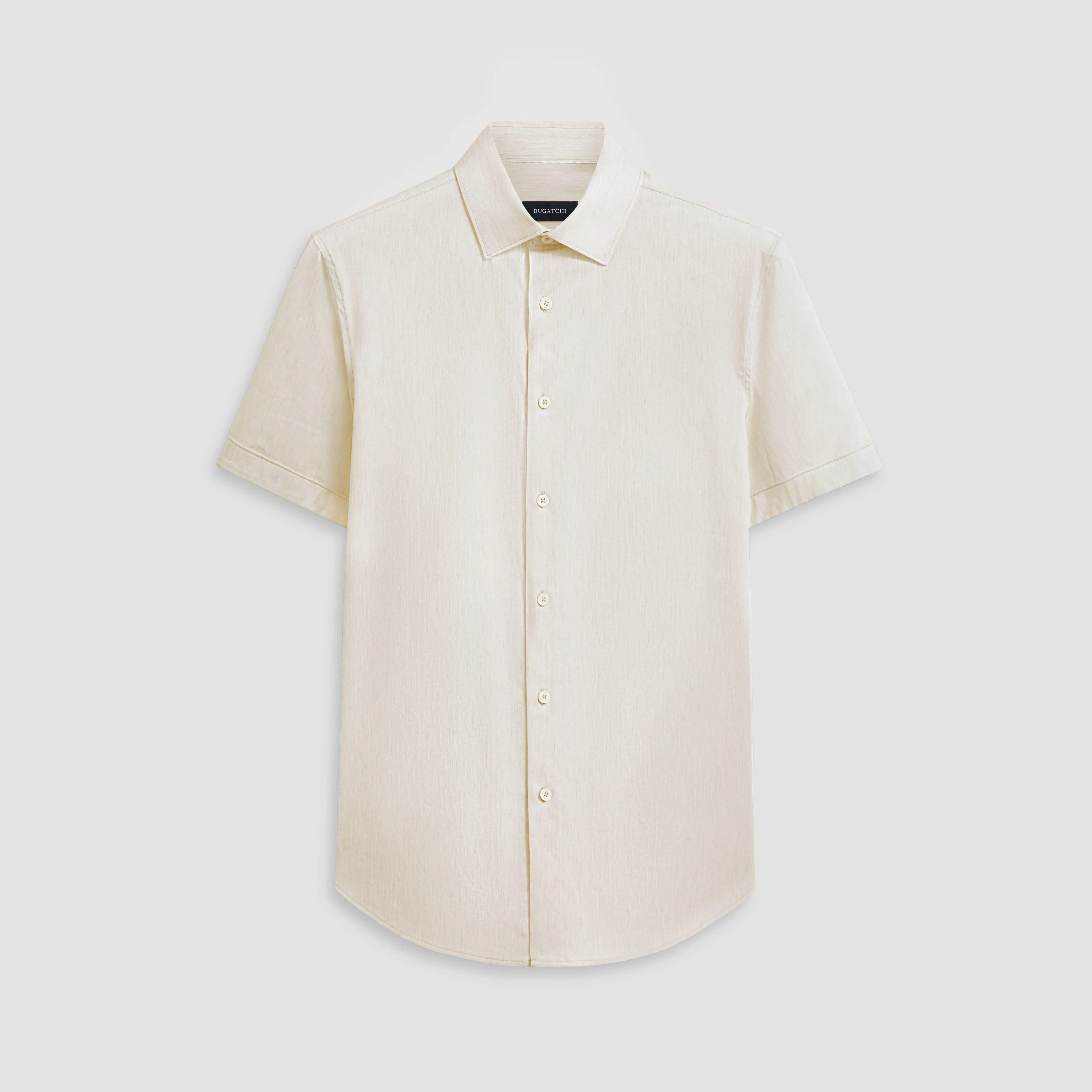 Miles Chambray Print OoohCotton Short Sleeve Shirt sold by Bugatchi