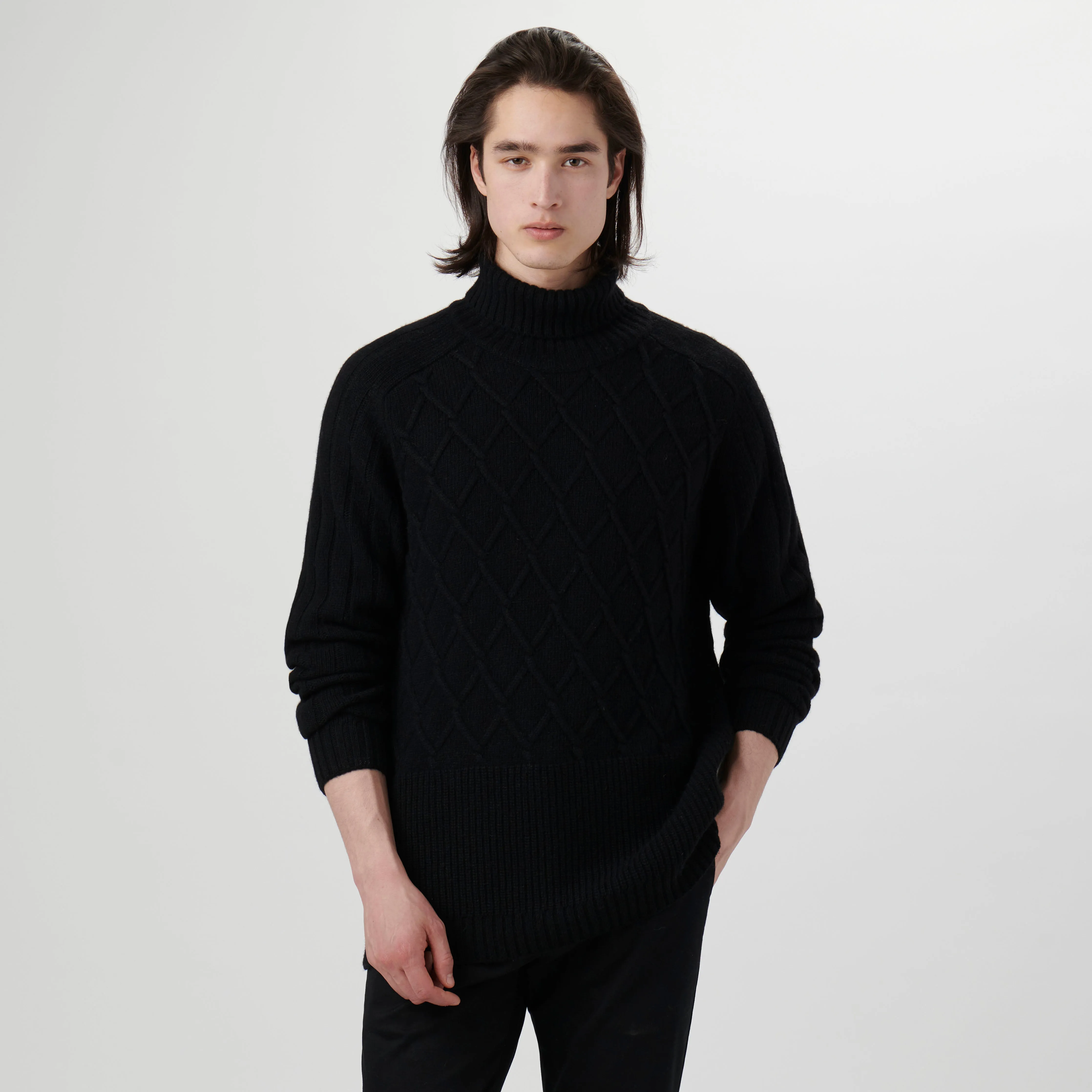 Diamond Stitch Turtleneck Sweater sold by Bugatchi product image thumbnail 2