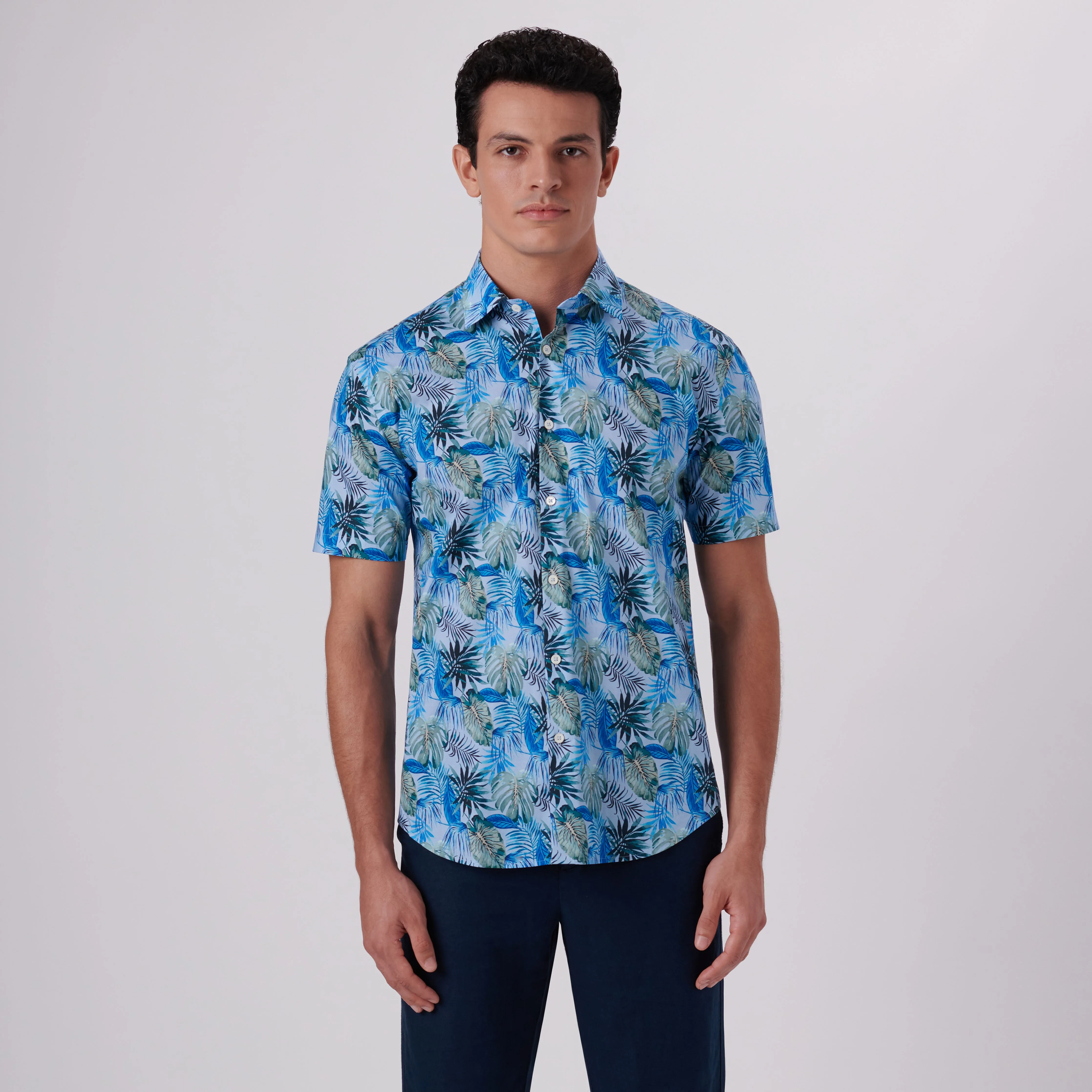 Orson Leaf Print Short Sleeve Shirt sold by Bugatchi product image thumbnail 2