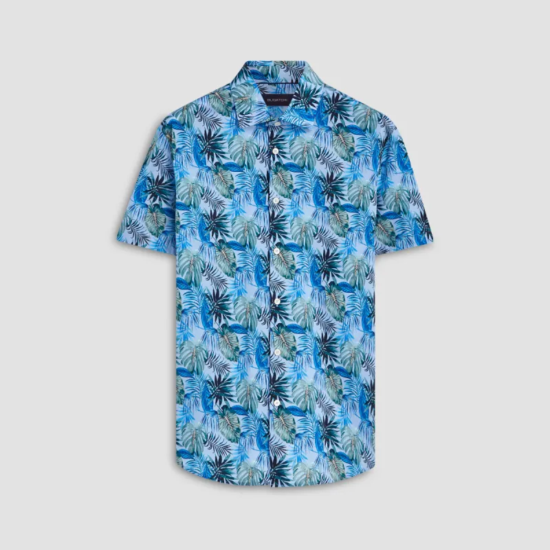 Orson Leaf Print Short Sleeve Shirt sold by Bugatchi