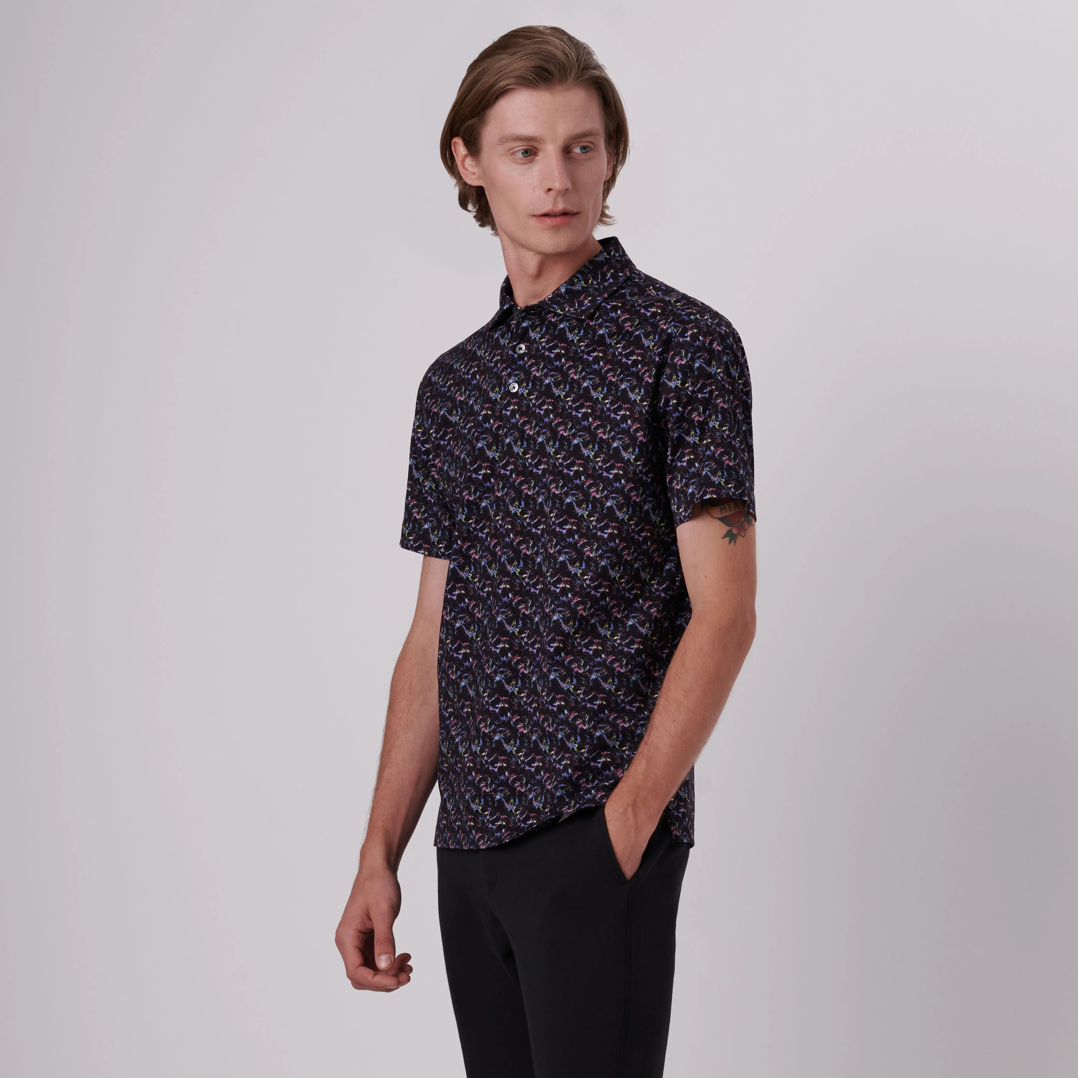 Victor Abstract Print OoohCotton Polo sold by Bugatchi product image thumbnail 3