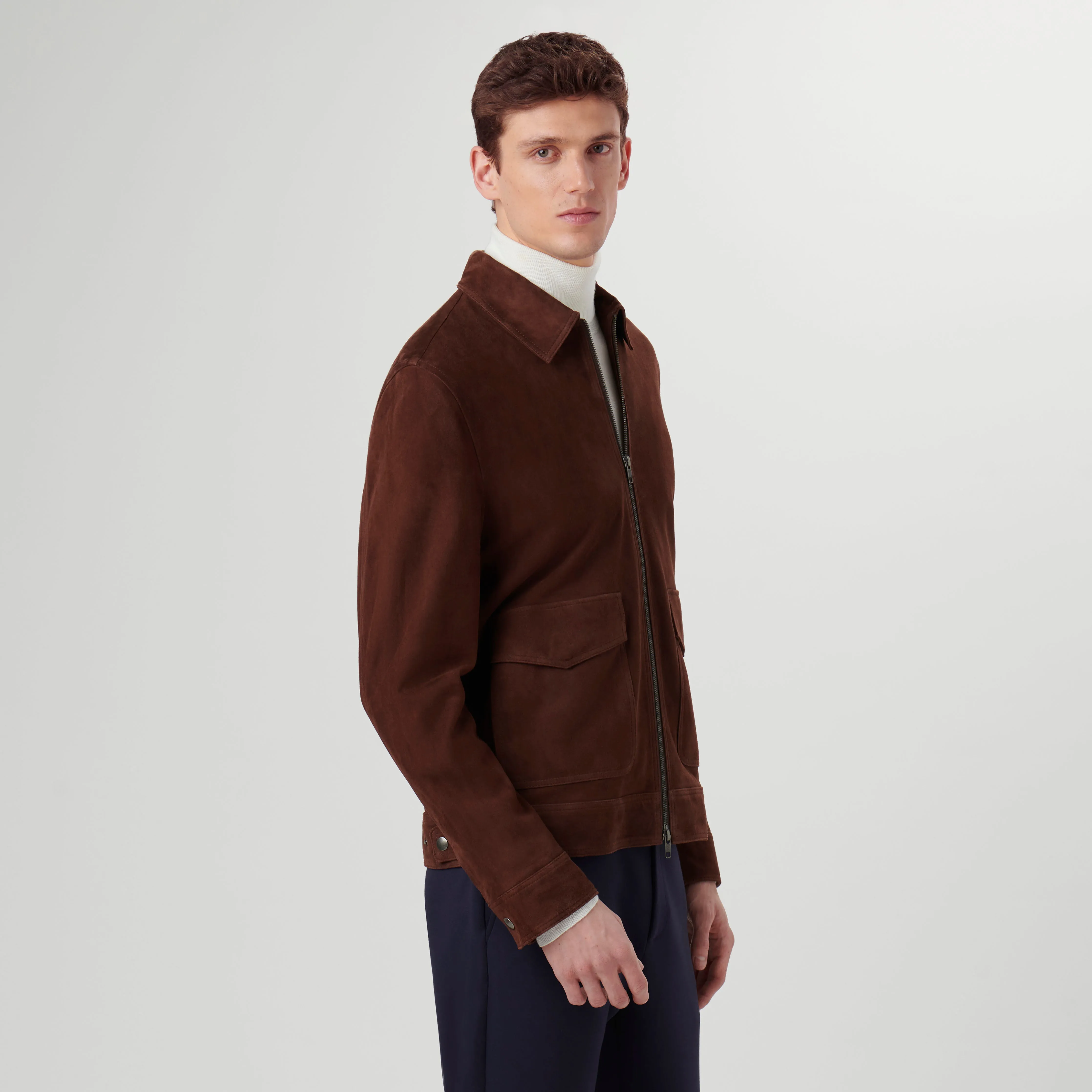 Suede Bomber Jacket sold by Bugatchi product image thumbnail 3