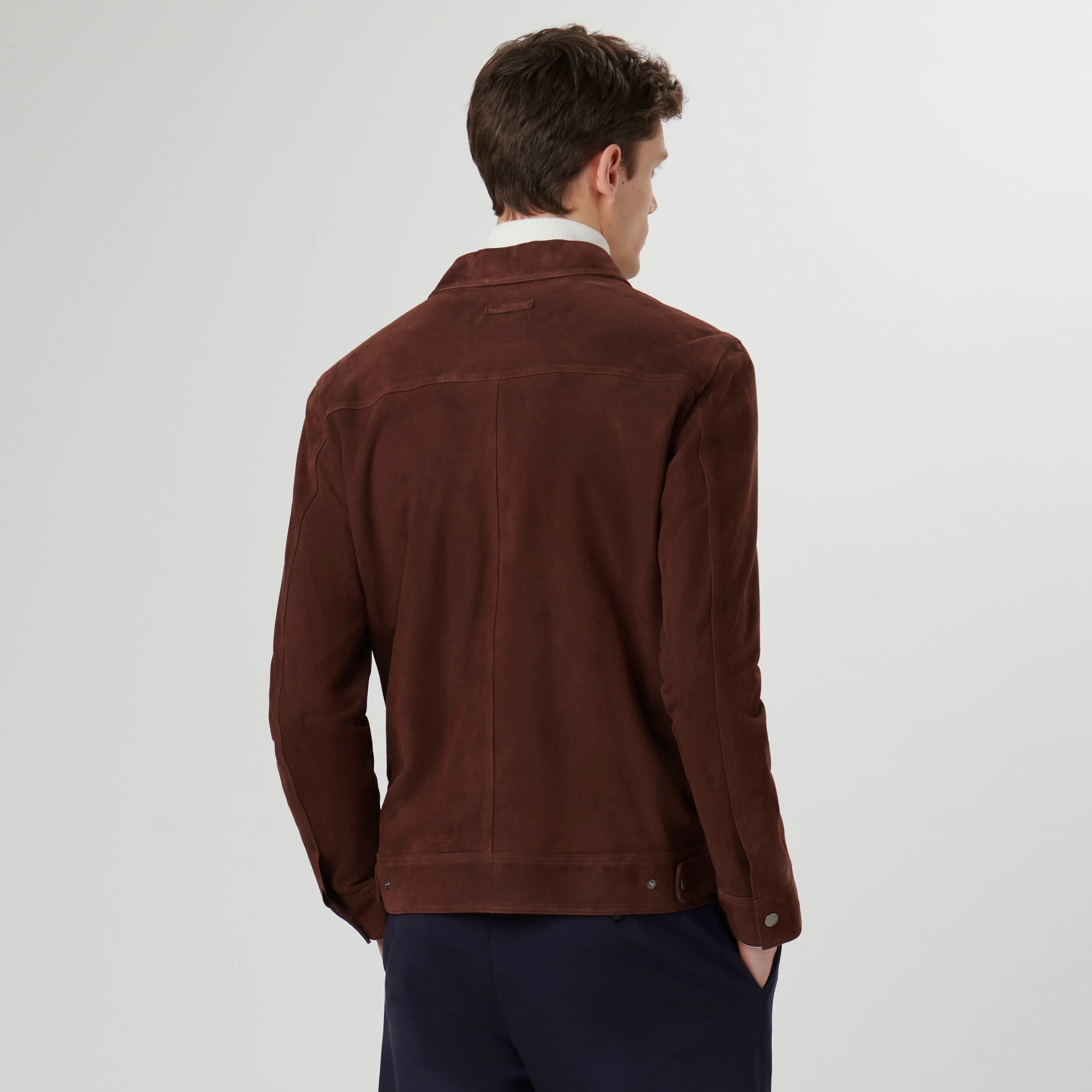 Suede Bomber Jacket sold by Bugatchi product image thumbnail 4