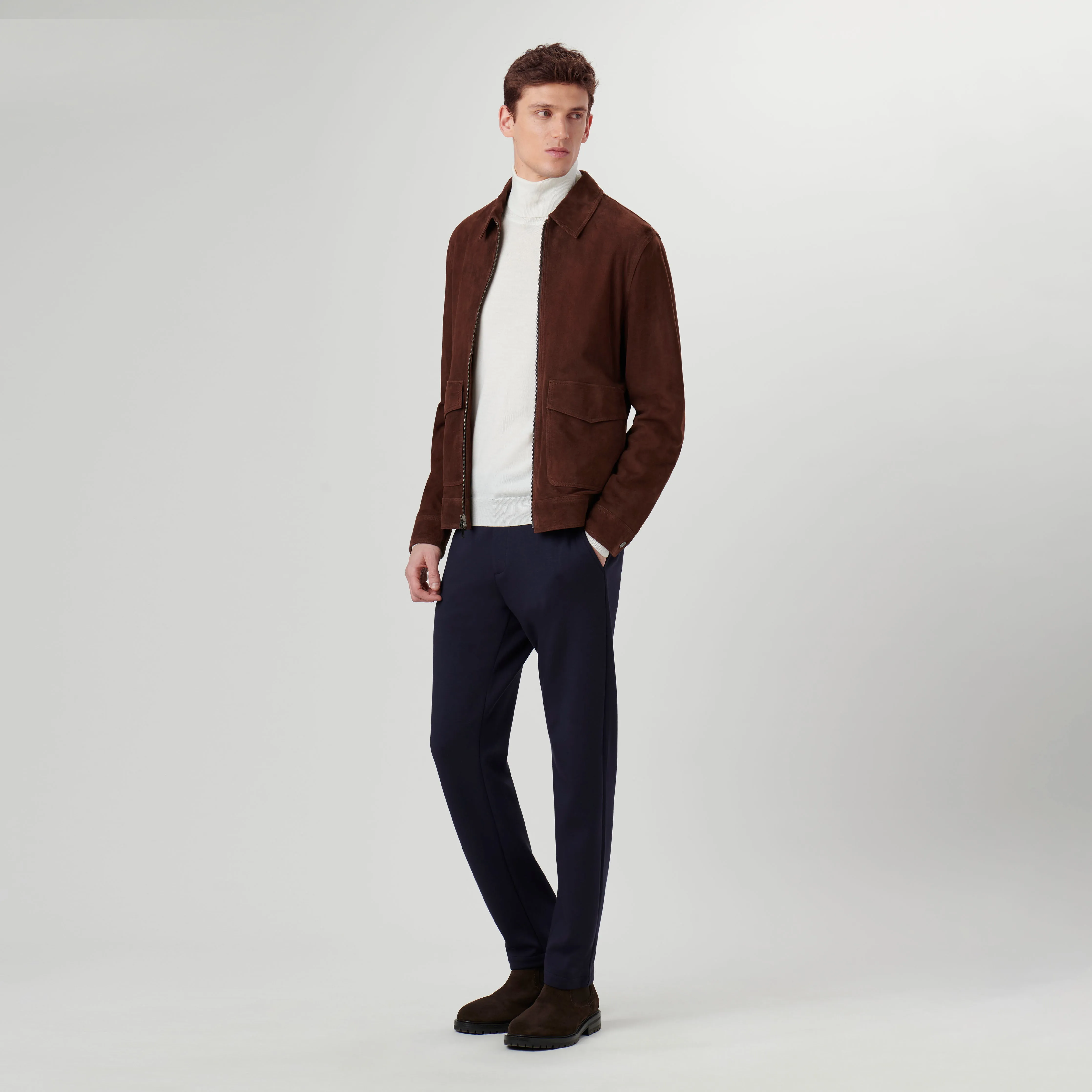 Suede Bomber Jacket sold by Bugatchi product image thumbnail 5