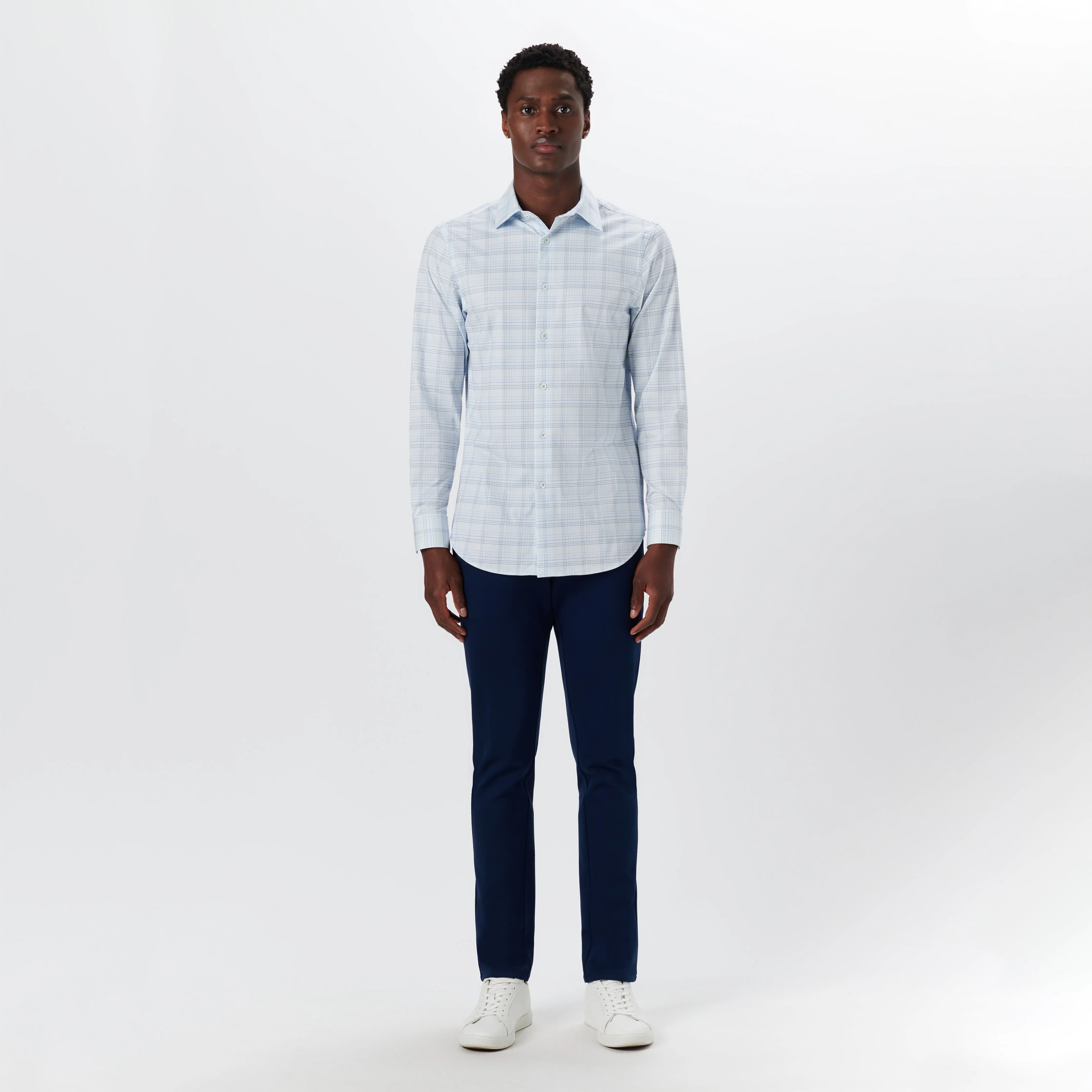JAMES Plaid Check OoohCotton Shirt sold by Bugatchi product image thumbnail 5