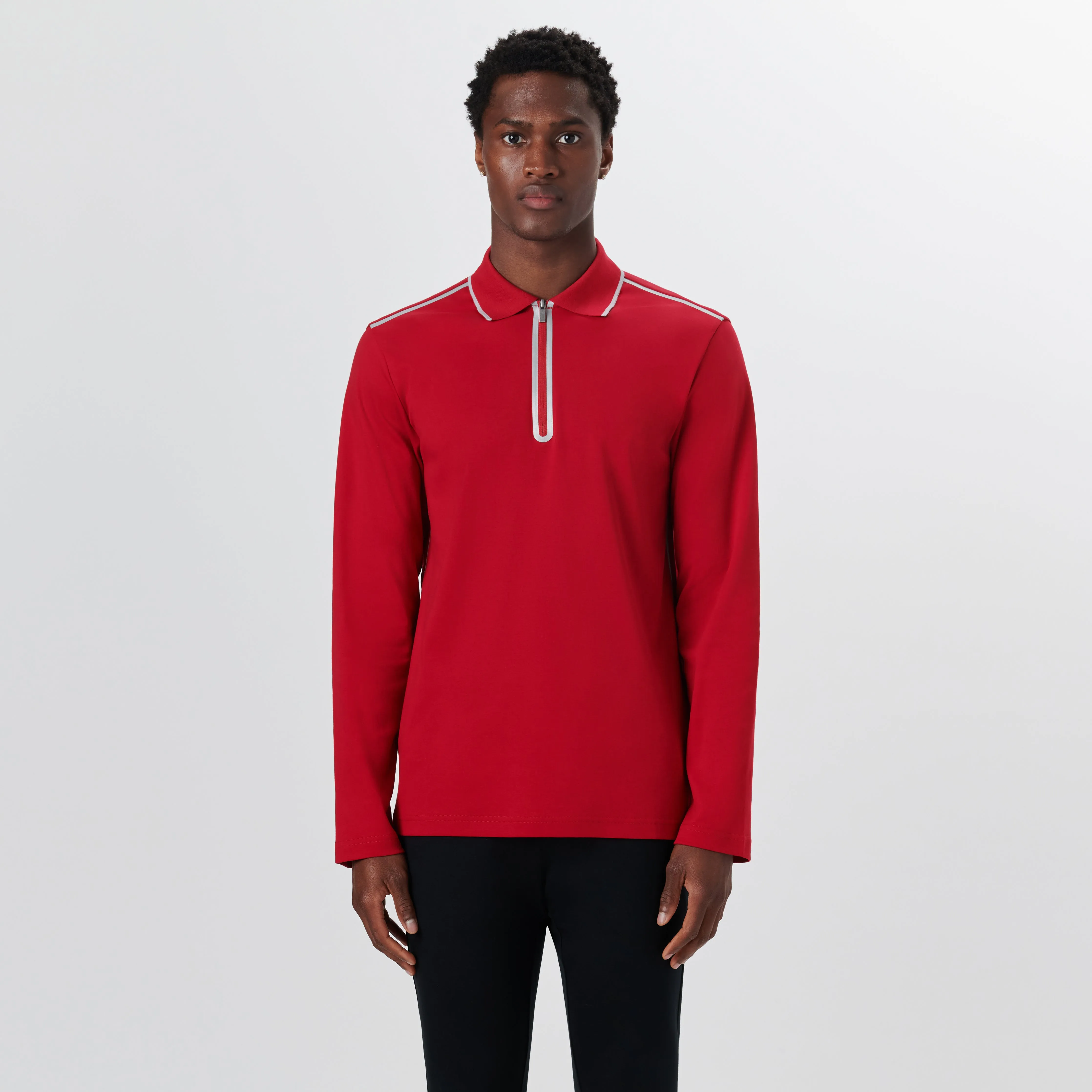 Long Sleeve Quarter Zip Polo sold by Bugatchi product image thumbnail 2