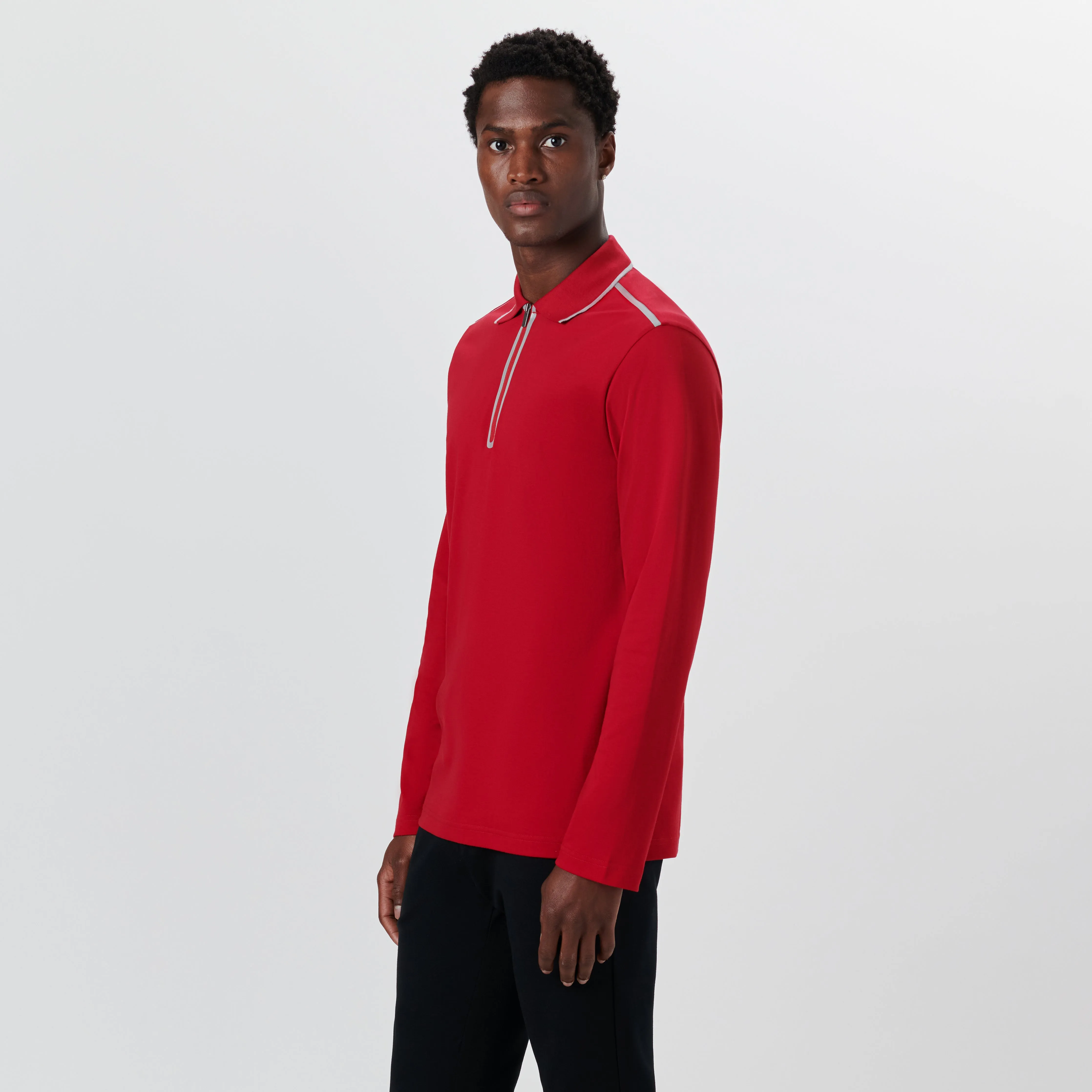 Long Sleeve Quarter Zip Polo sold by Bugatchi product image thumbnail 3