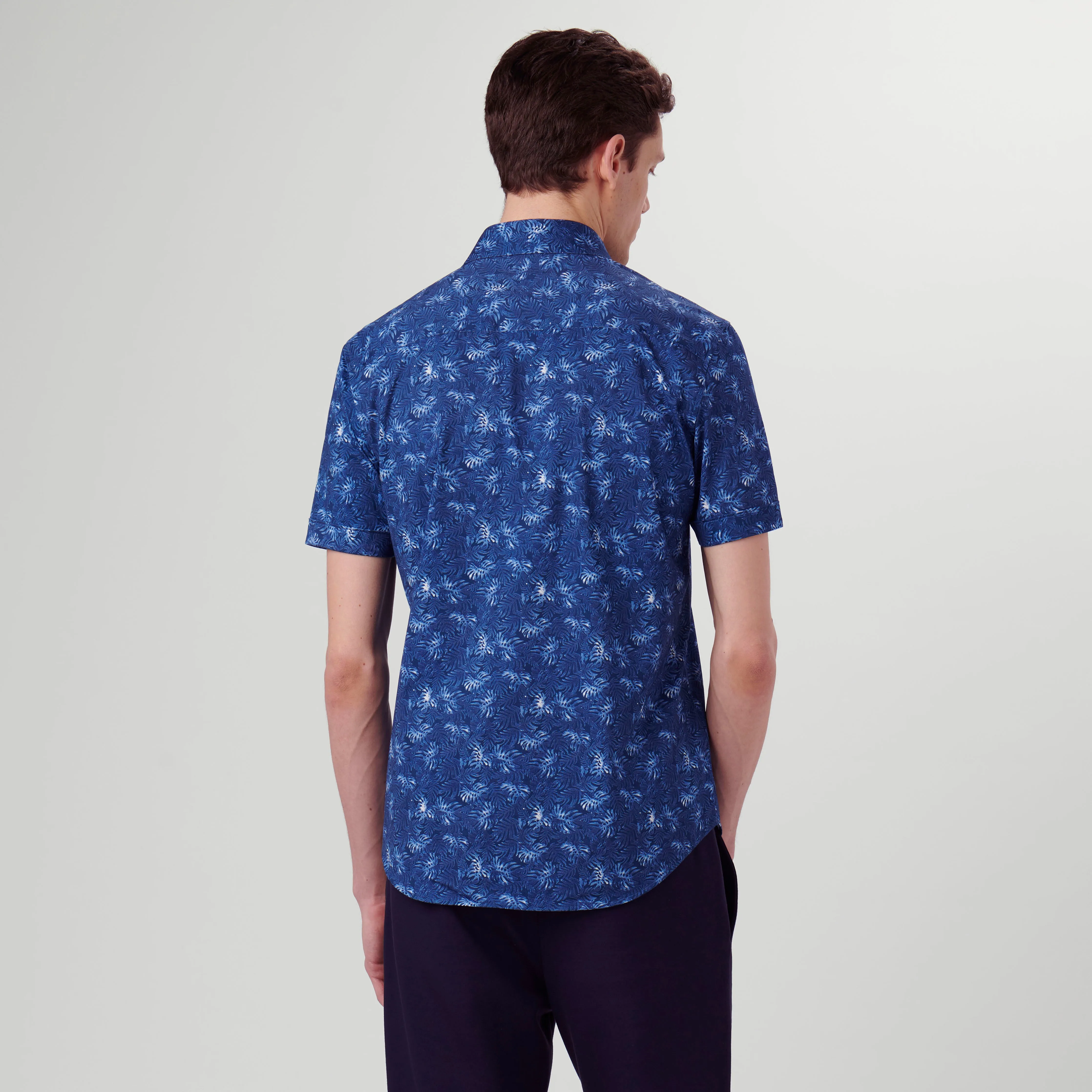 Miles Leaf Print OoohCotton Short Sleeve Shirt sold by Bugatchi product image thumbnail 4