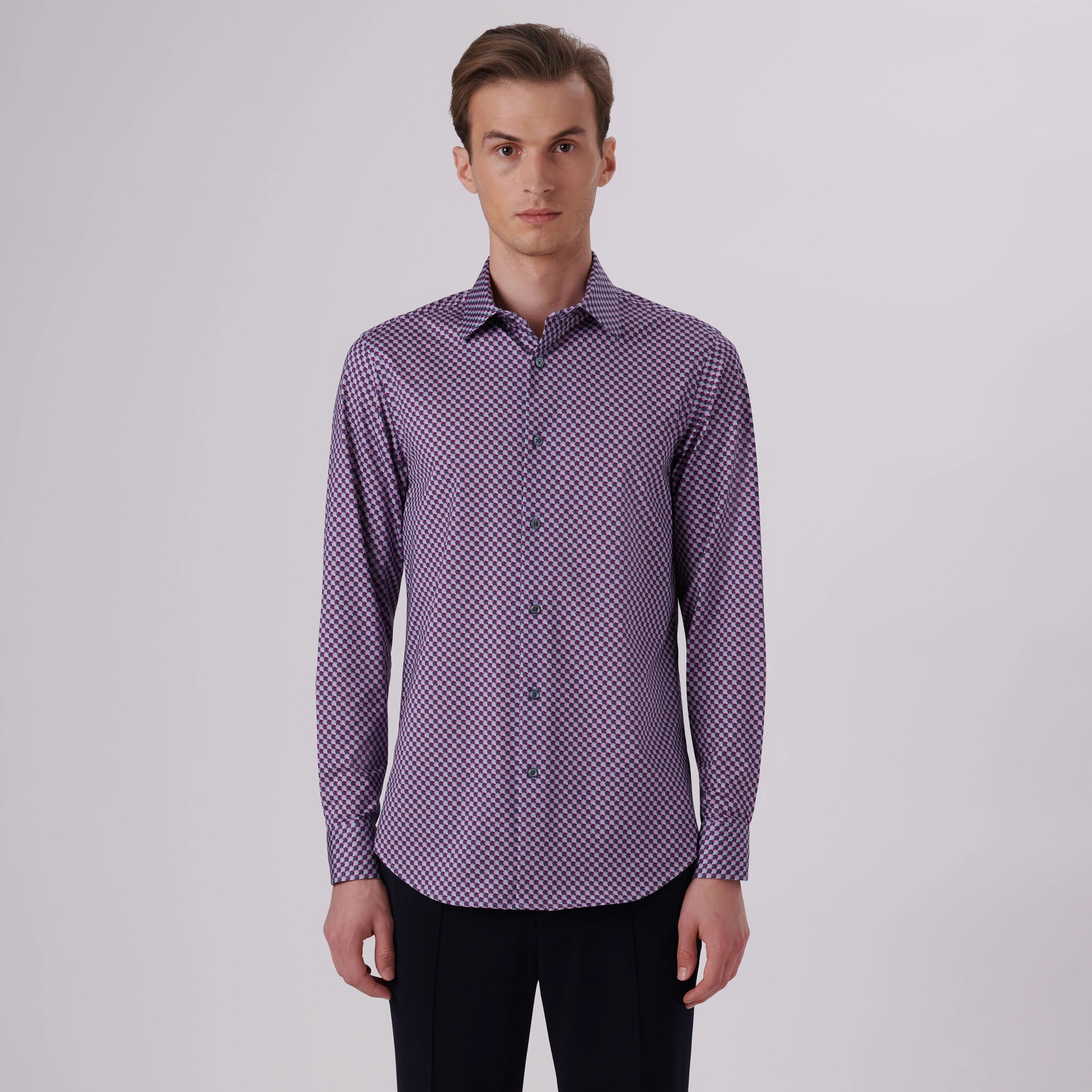 James Geometric Illusion Print OoohCotton Shirt sold by Bugatchi product image thumbnail 2
