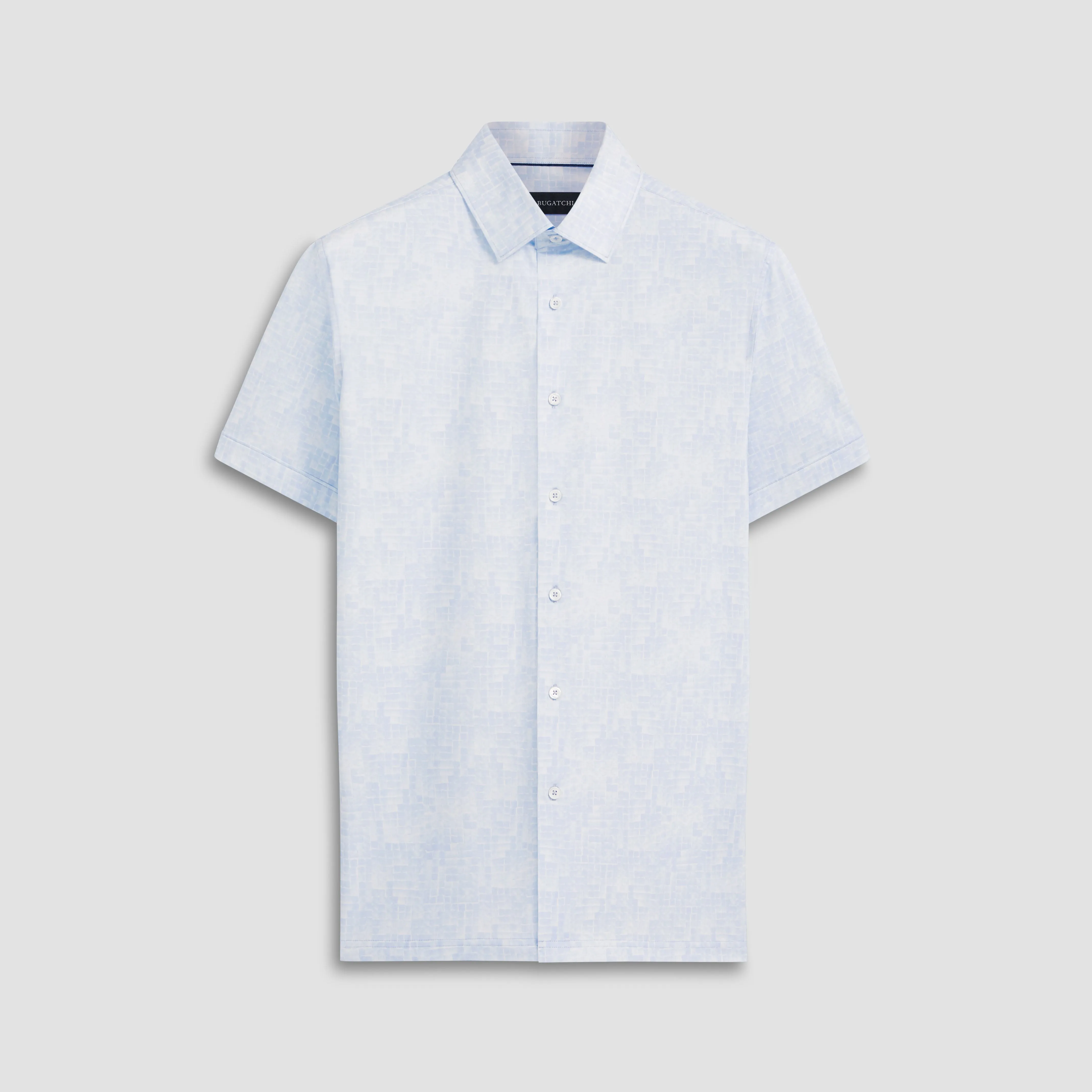 Milo Tonal Check OoohCotton Short Sleeve Shirt sold by Bugatchi