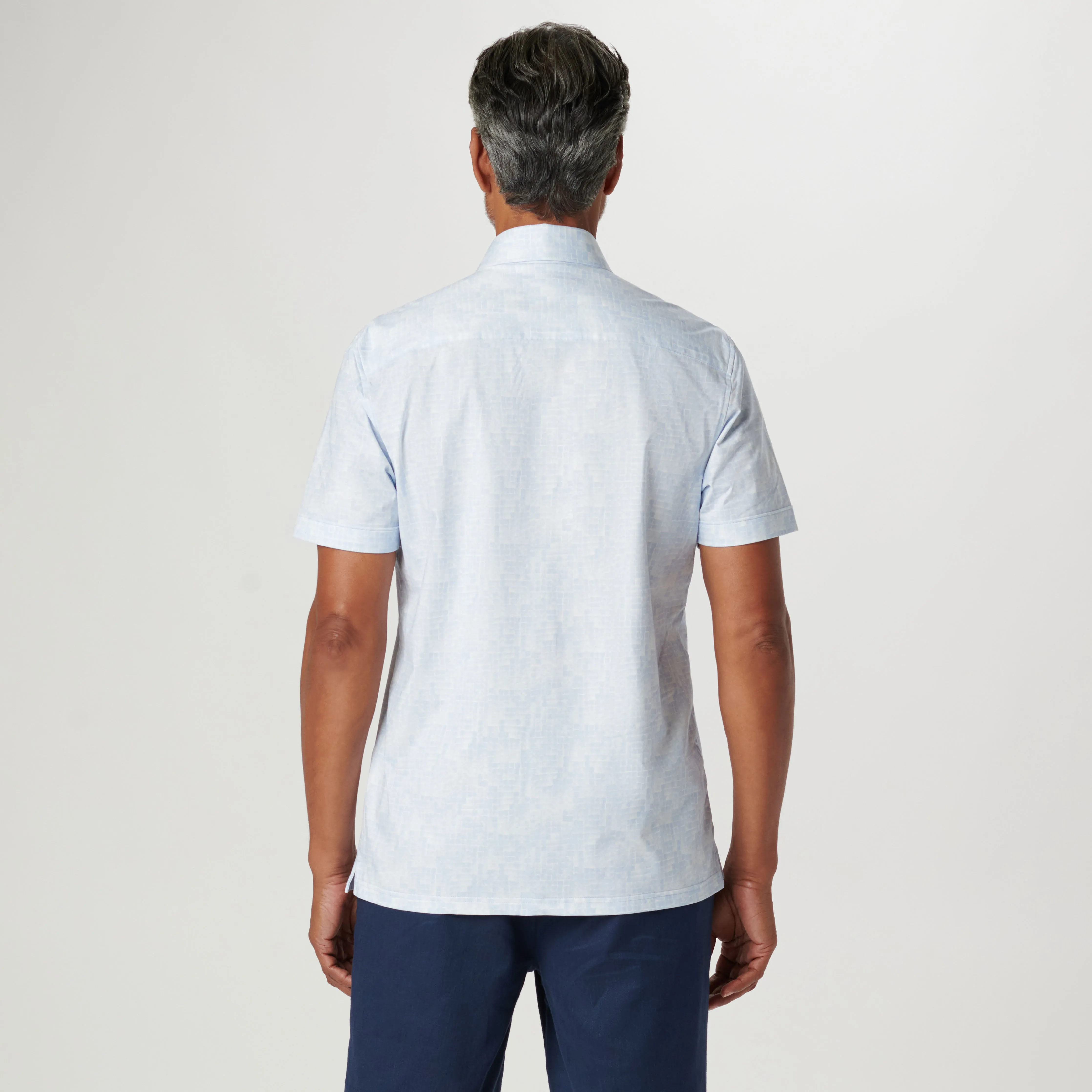 Milo Tonal Check OoohCotton Short Sleeve Shirt sold by Bugatchi product image thumbnail 4