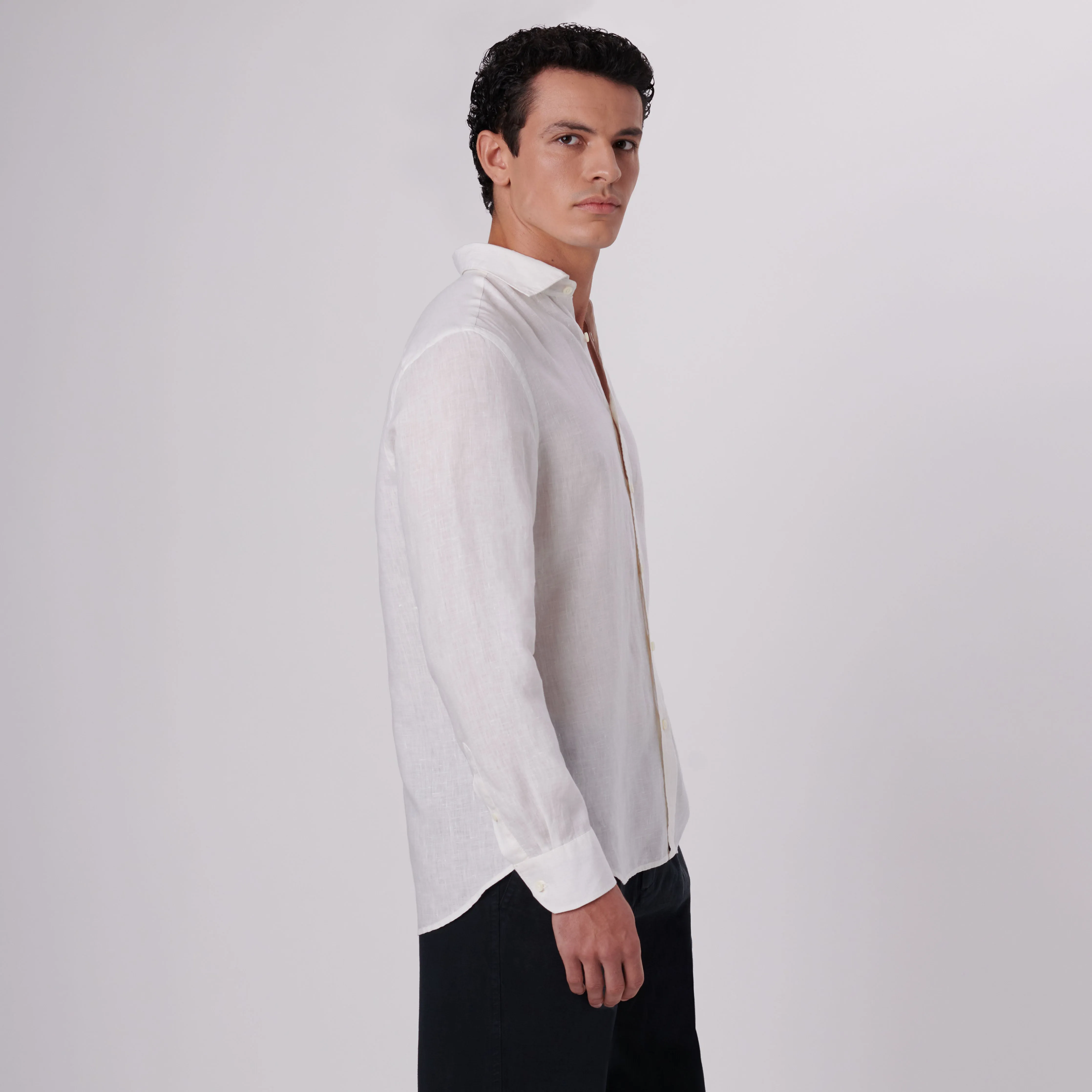 Axel Solid Linen Shirt sold by Bugatchi product image thumbnail 3