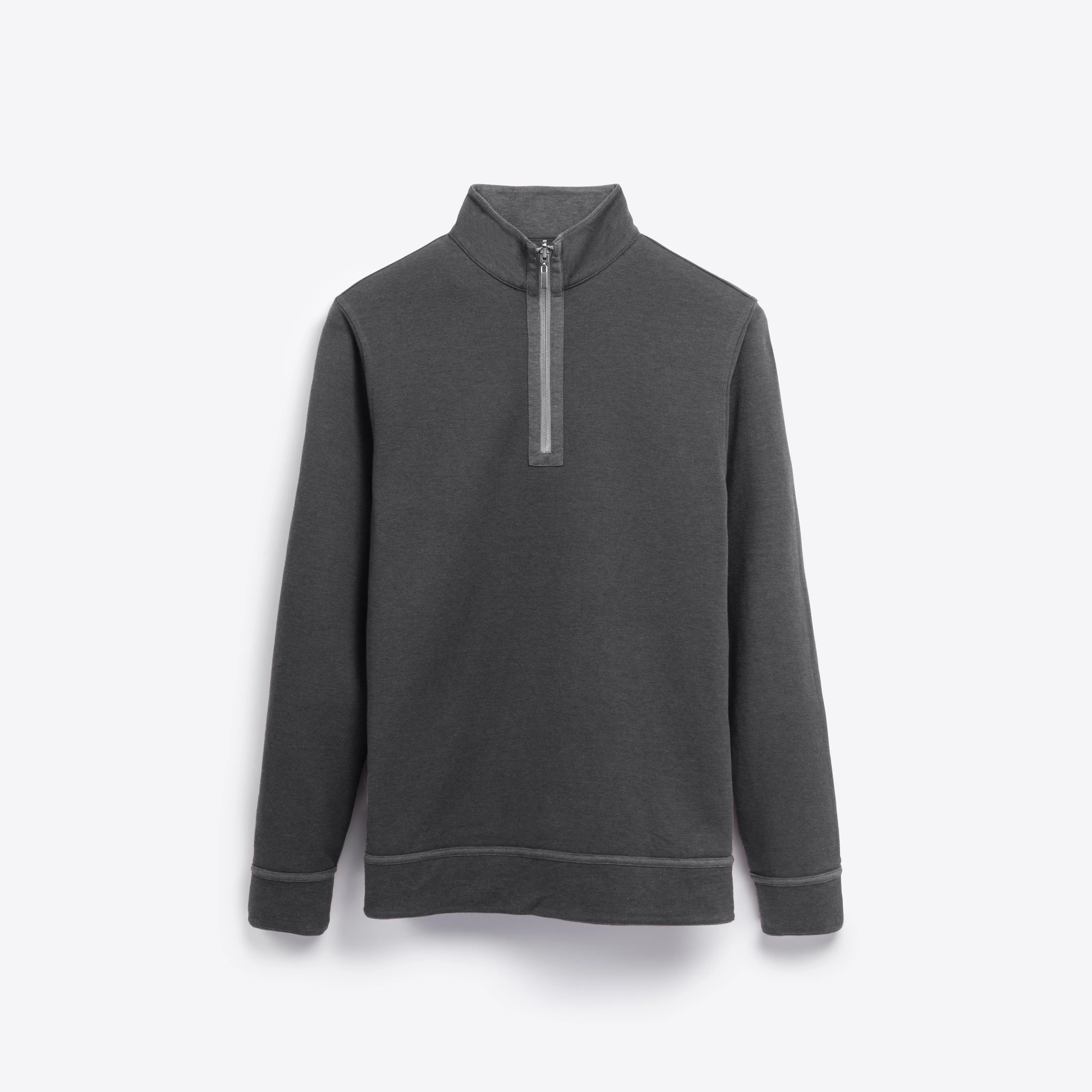 Heather and Bird's Eye Reversible Quarter Zip Mock Neck sold by Bugatchi product image thumbnail 2