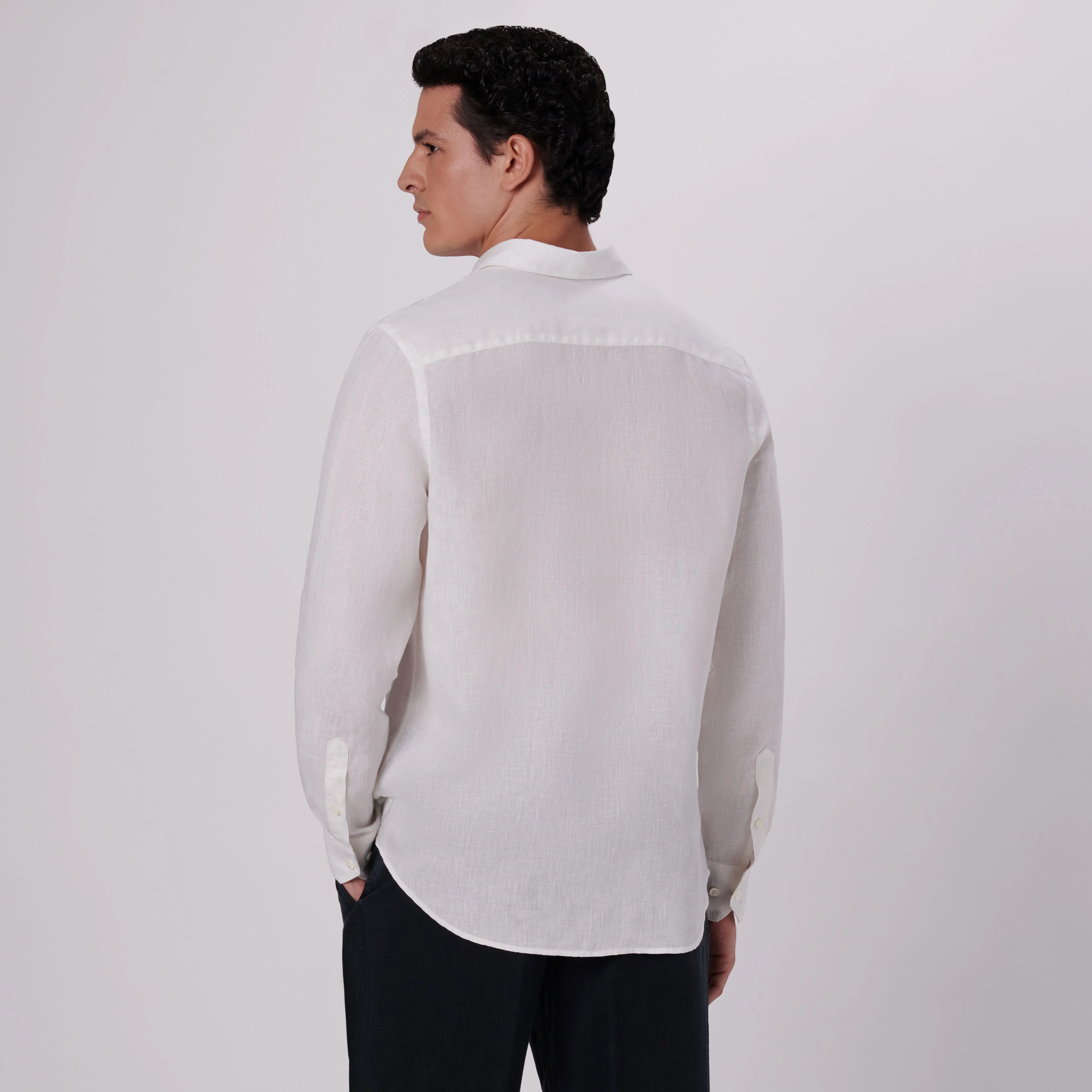 Axel Solid Linen Shirt sold by Bugatchi product image thumbnail 4