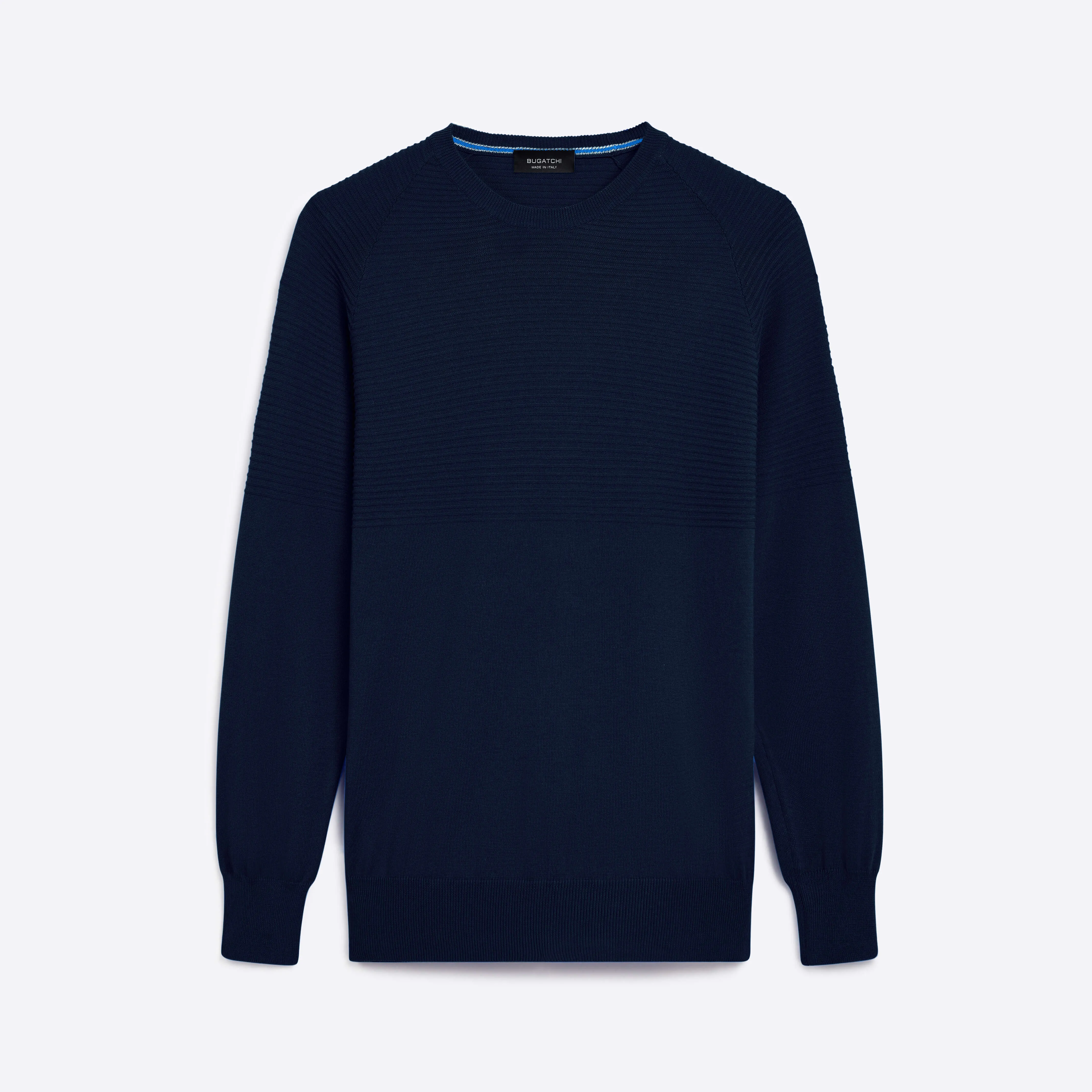 Solid & Stripe Combo Crew Neck Sweater sold by Bugatchi