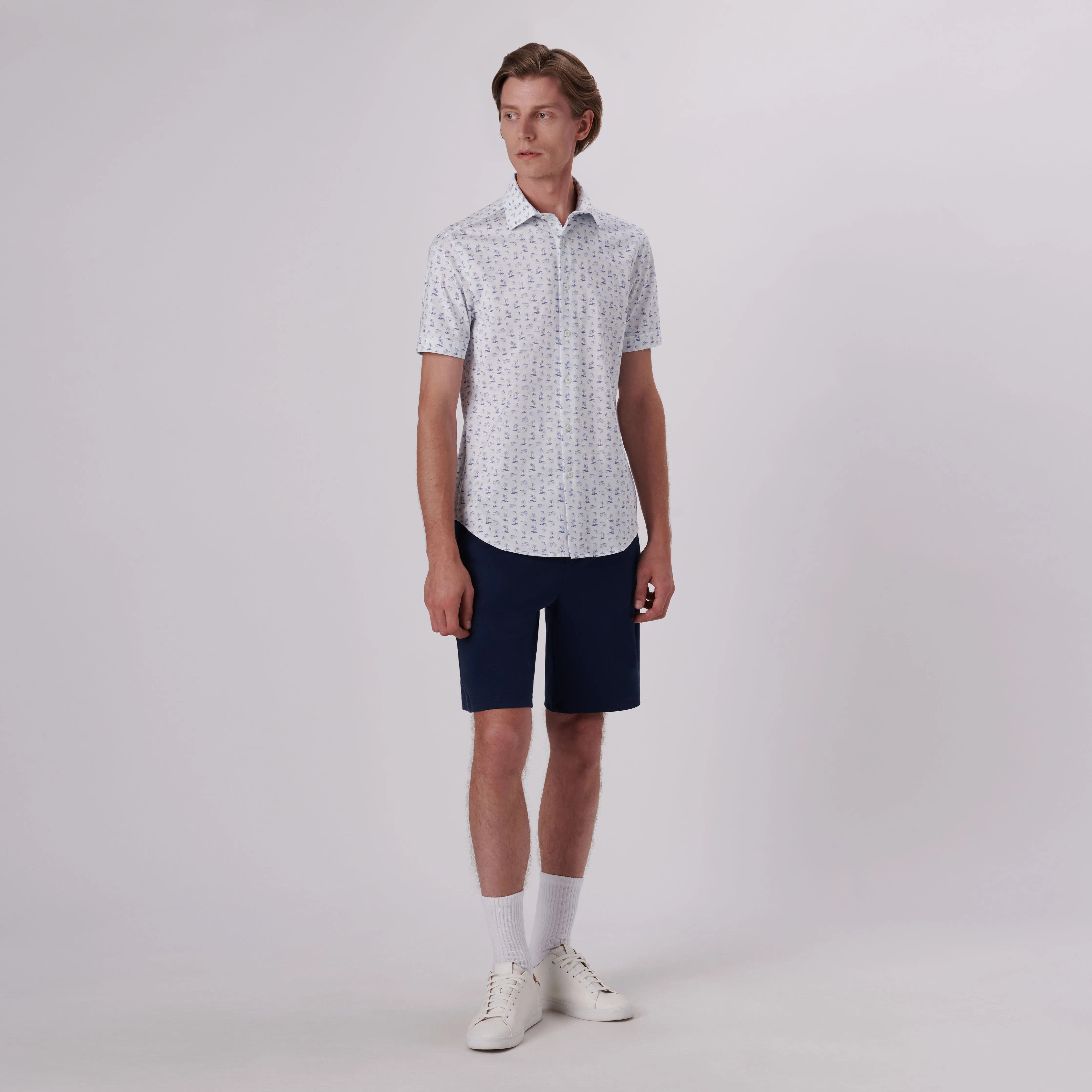 Miles Tropical Print OoohCotton Short Sleeve Shirt sold by Bugatchi product image thumbnail 5