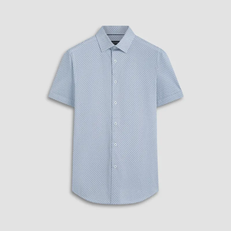 Miles Geometric OoohCotton Short Sleeve Shirt made by Bugatchi