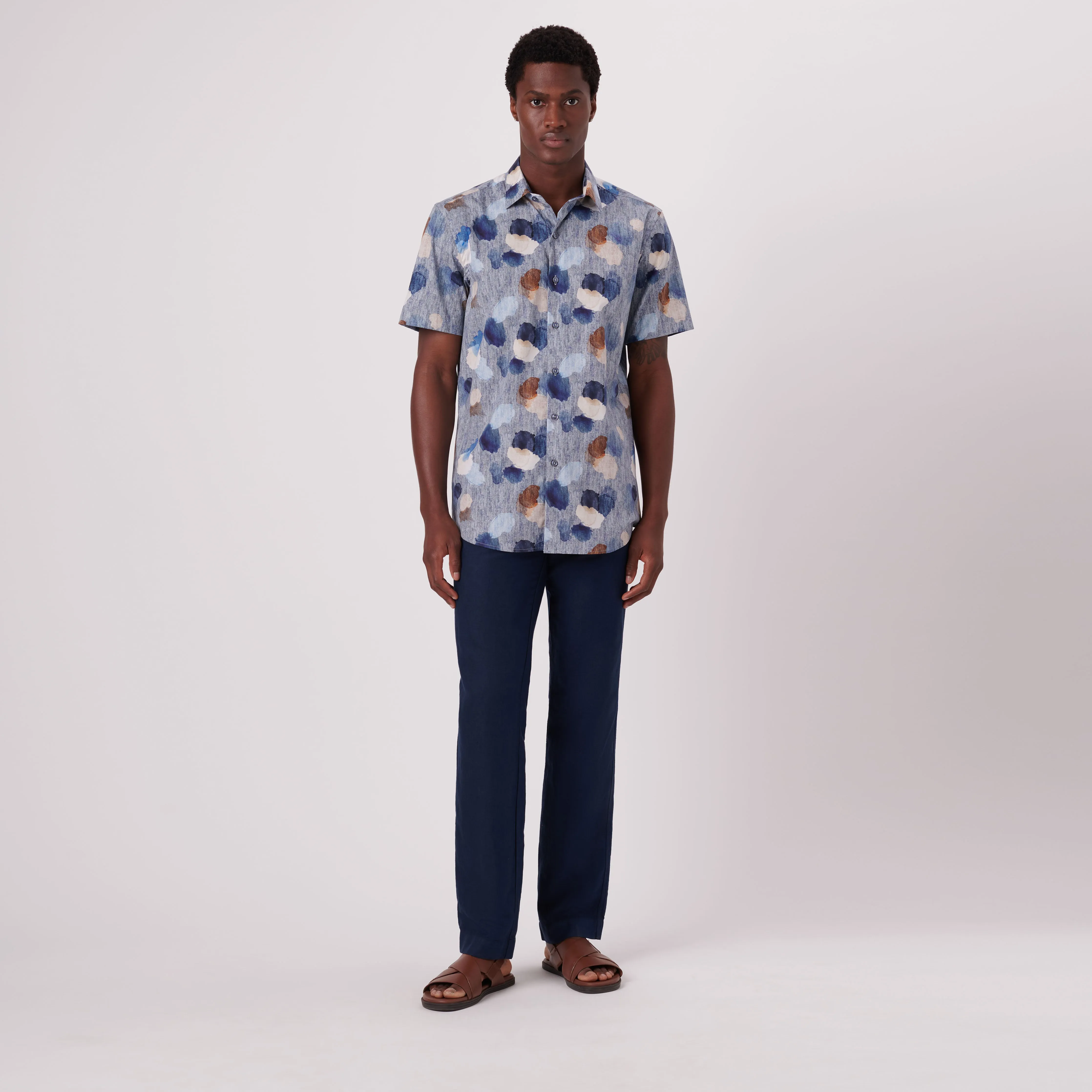 Orson Abstract Print Short Sleeve Shirt sold by Bugatchi product image thumbnail 5