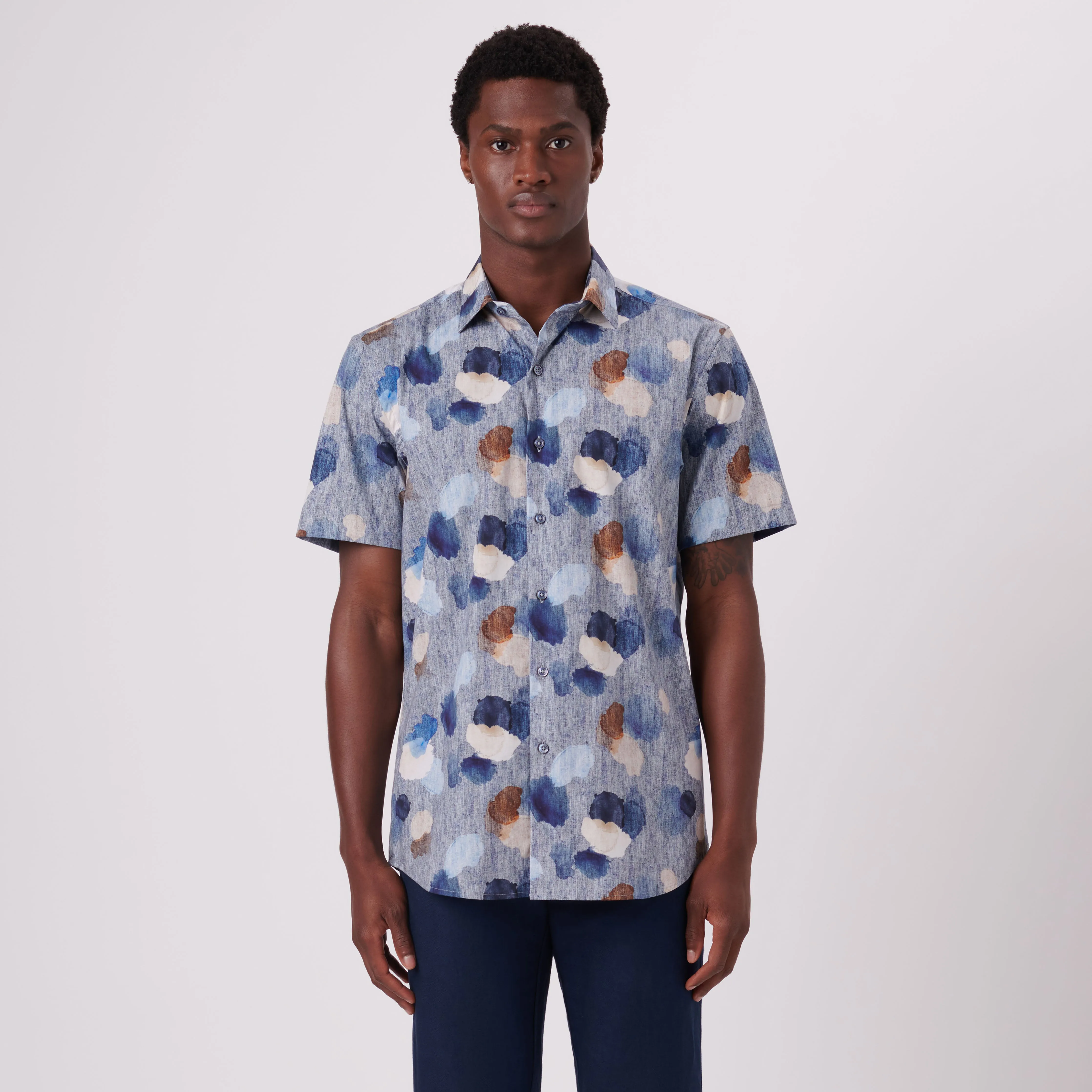Orson Abstract Print Short Sleeve Shirt sold by Bugatchi product image thumbnail 2