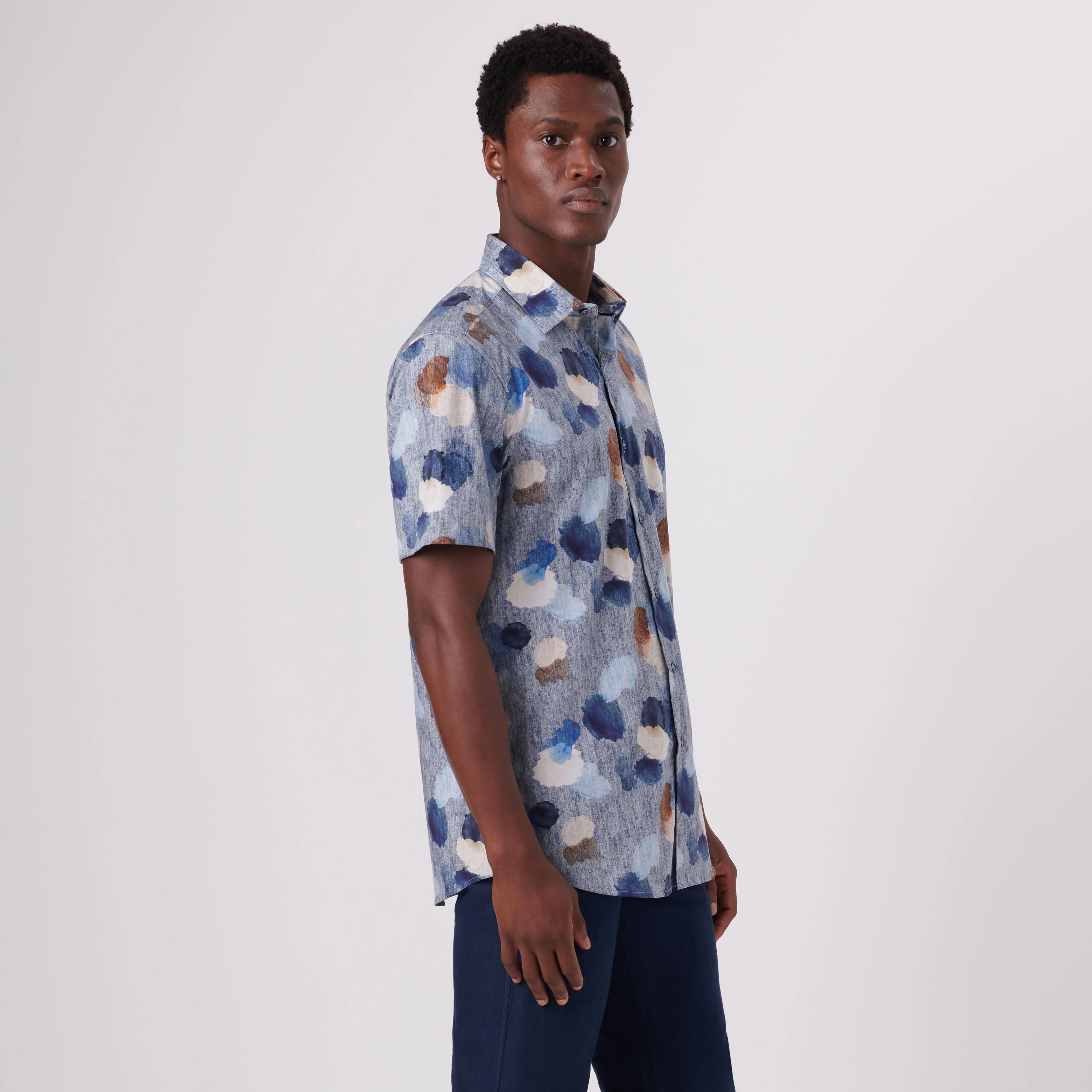 Orson Abstract Print Short Sleeve Shirt sold by Bugatchi product image thumbnail 3