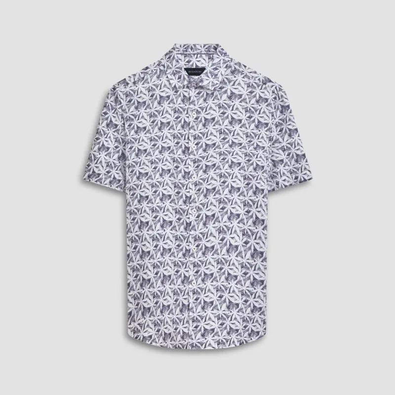 Orson Leaf Print Short Sleeve Shirt sold by Bugatchi