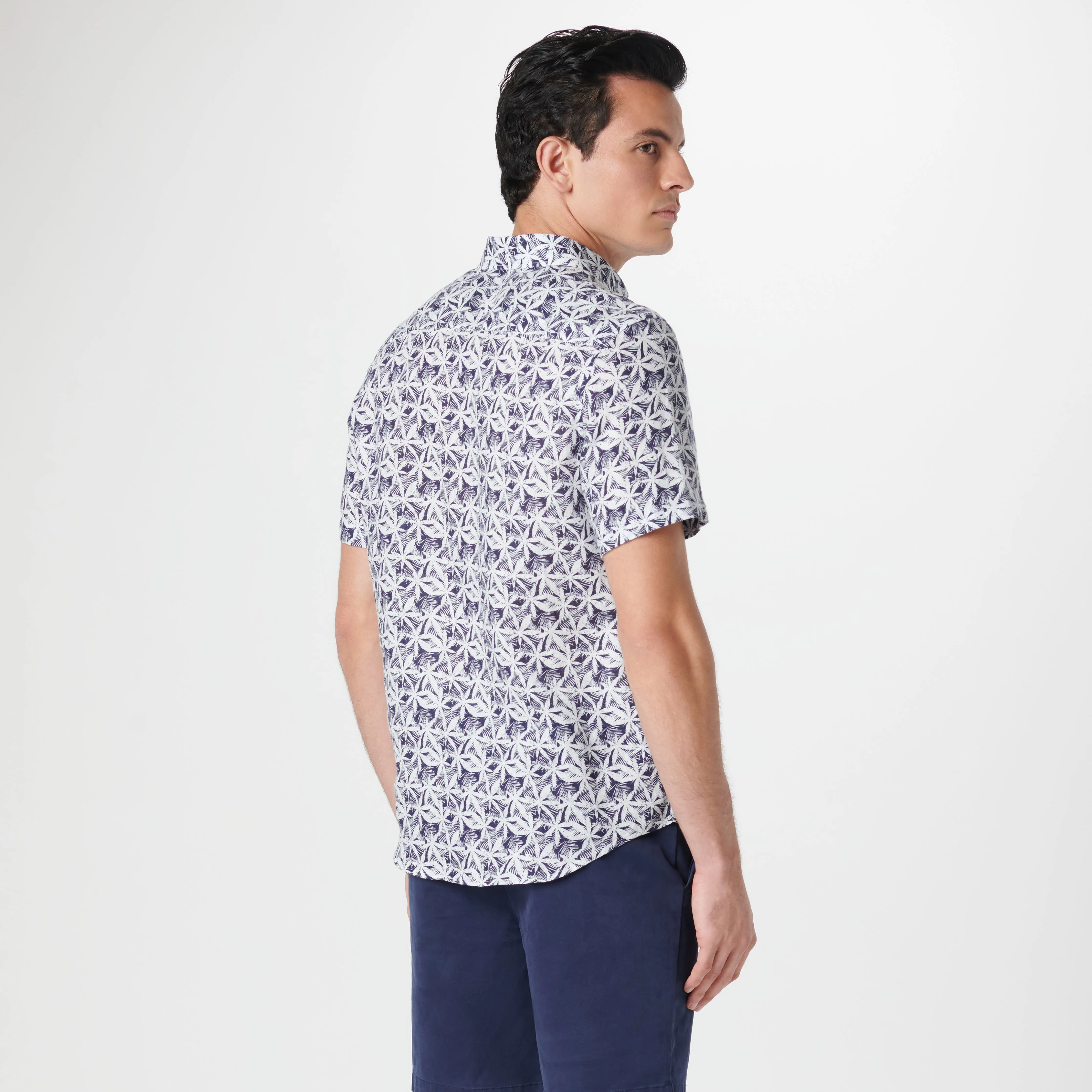 Orson Leaf Print Short Sleeve Shirt sold by Bugatchi product image thumbnail 4