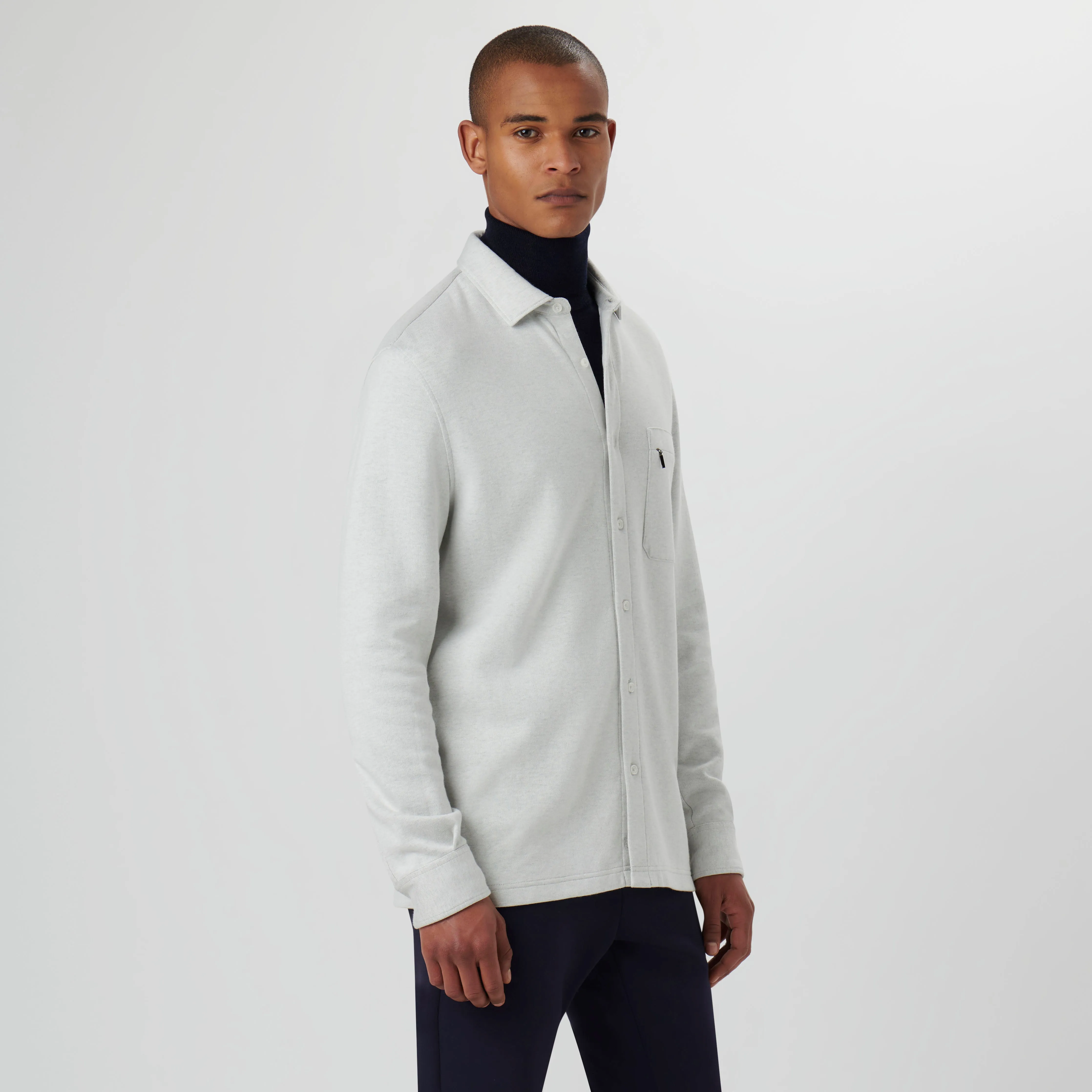 Knit Shirt Jacket sold by Bugatchi product image thumbnail 3