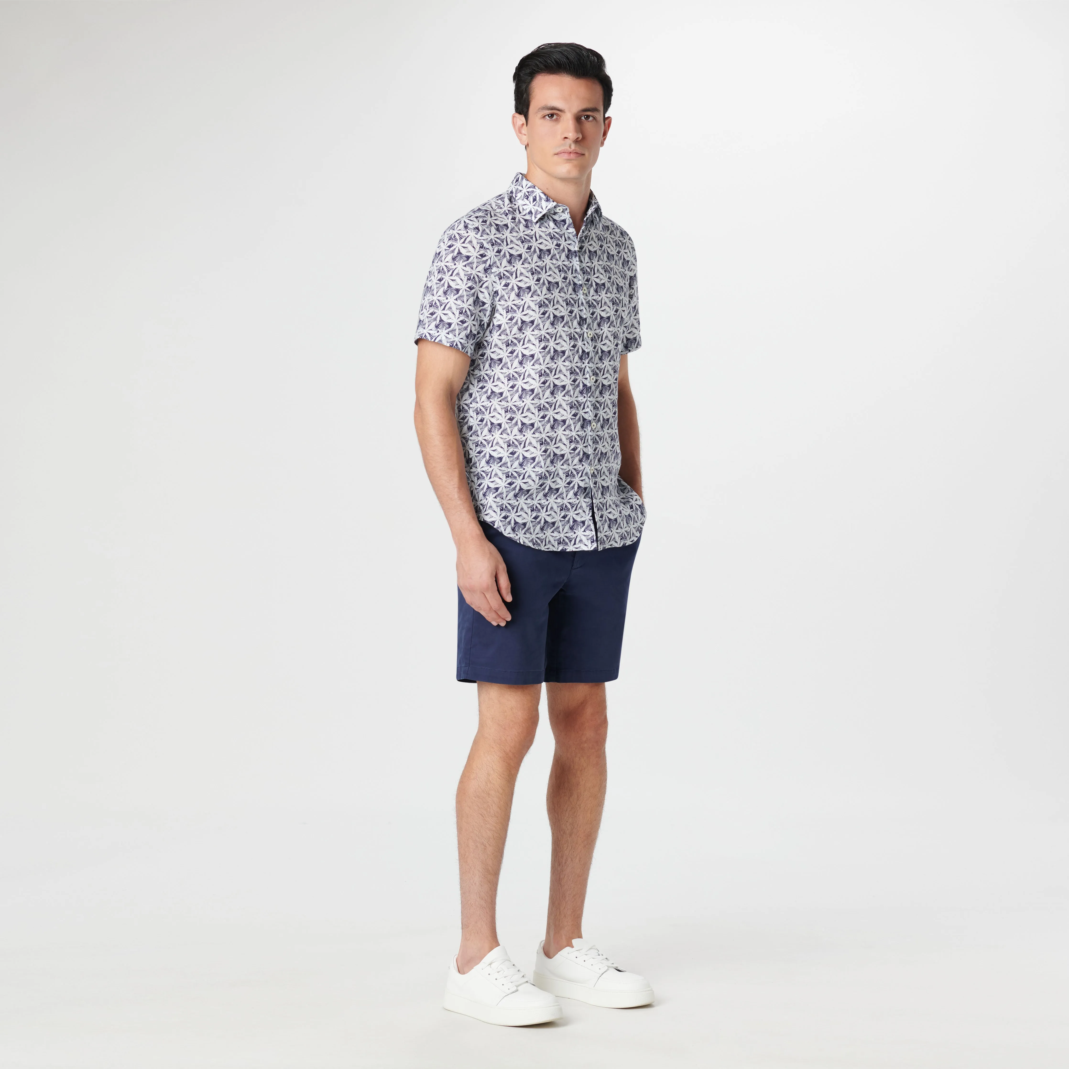 Orson Leaf Print Short Sleeve Shirt sold by Bugatchi product image thumbnail 5