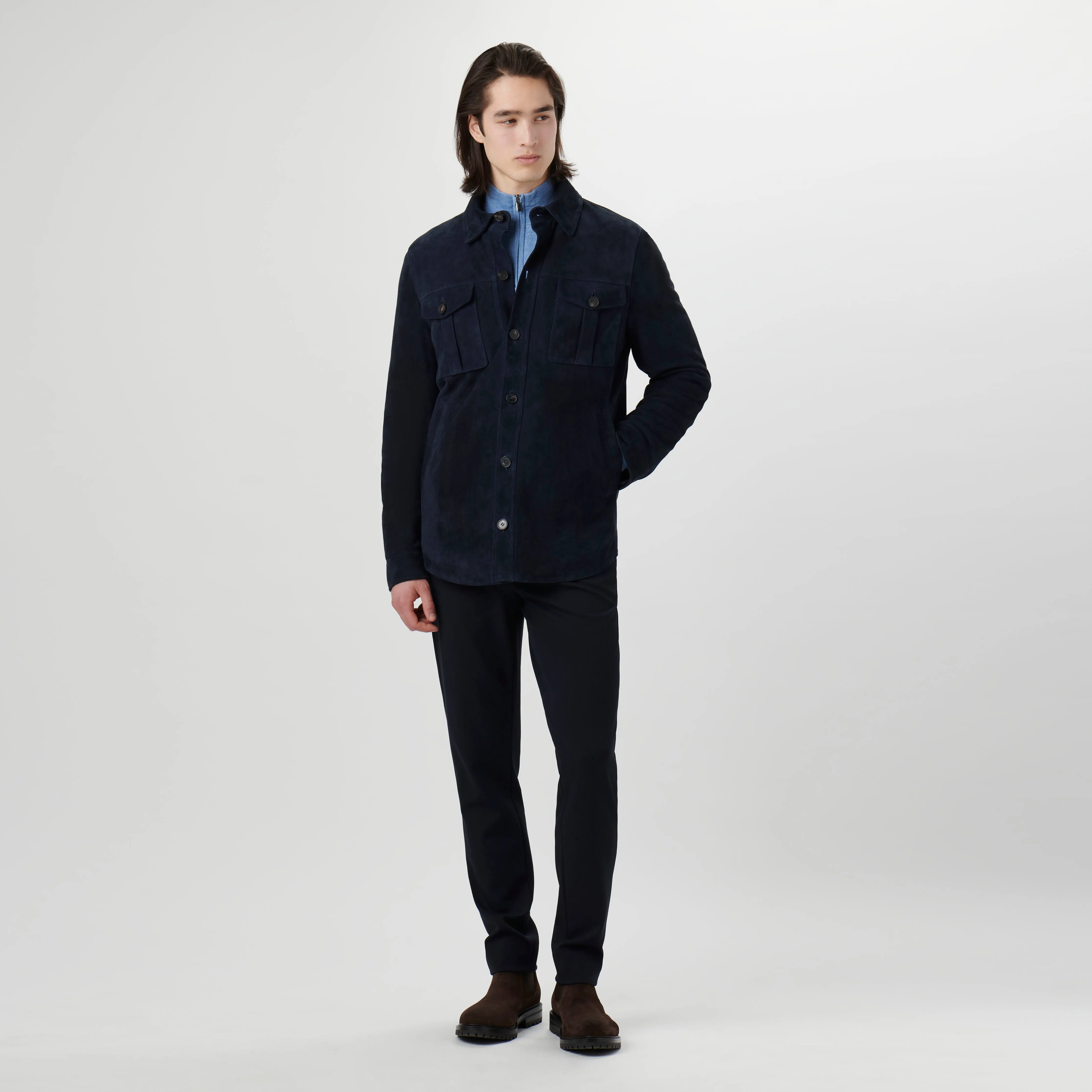 Suede Shirt Jacket sold by Bugatchi product image thumbnail 5