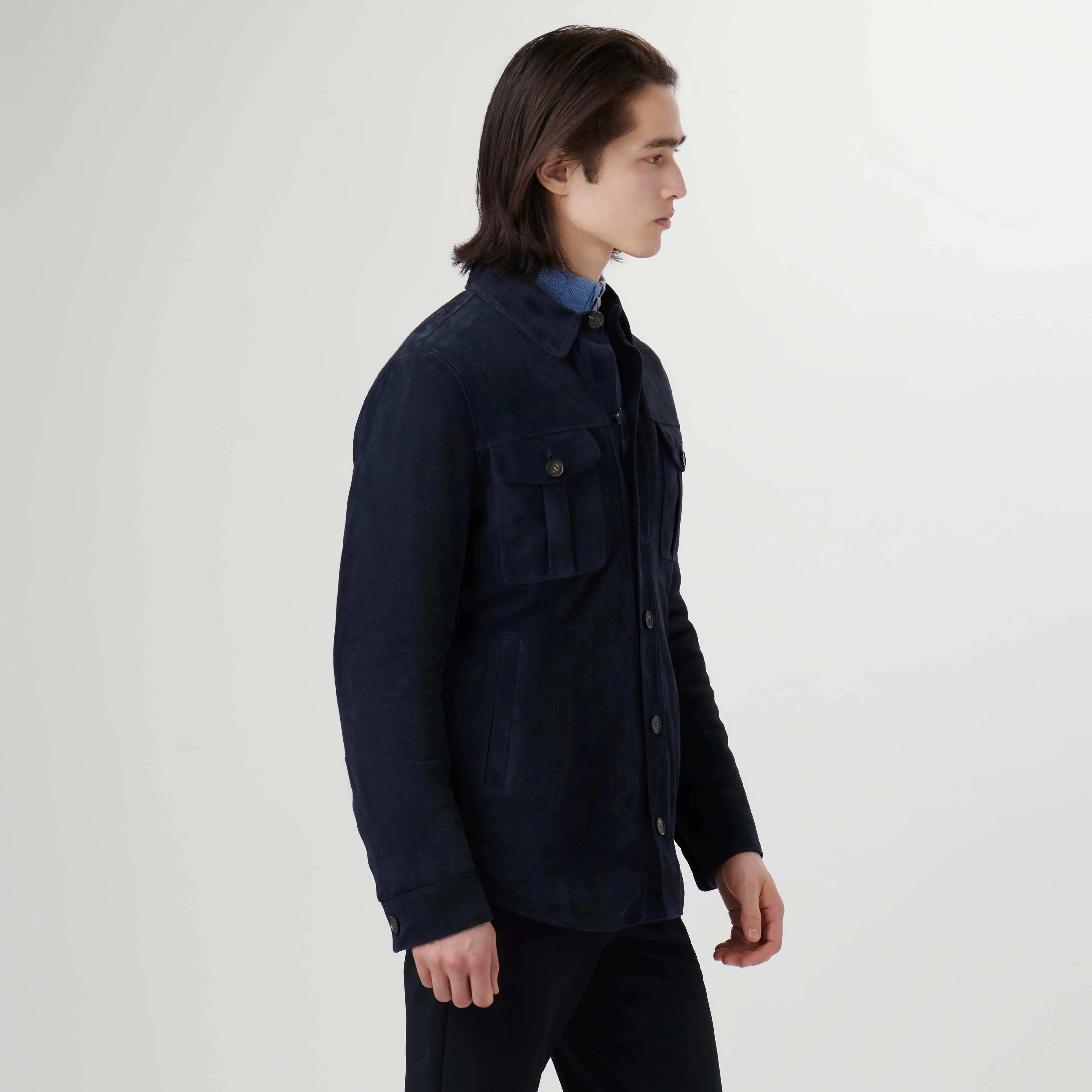 Suede Shirt Jacket sold by Bugatchi product image thumbnail 3
