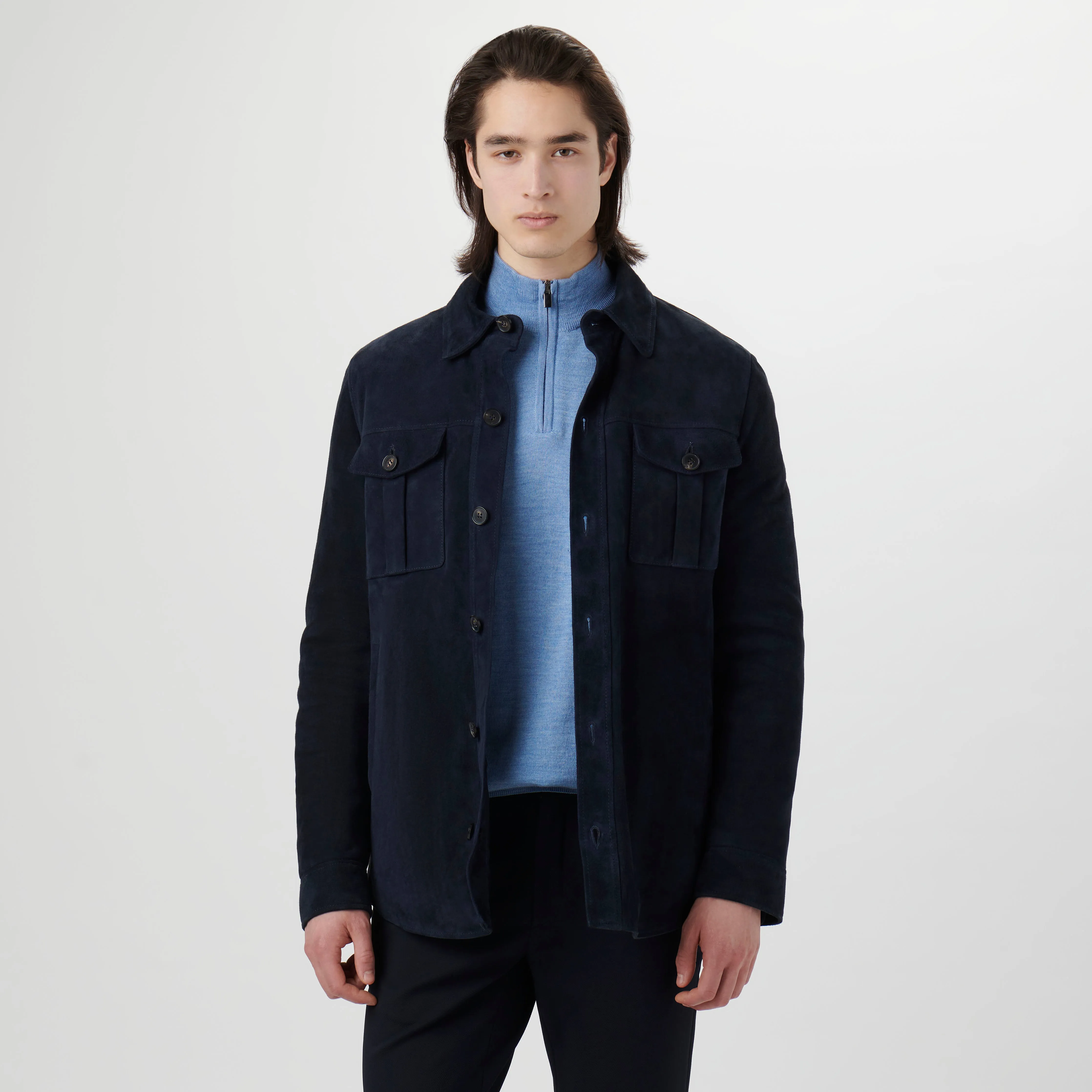 Suede Shirt Jacket sold by Bugatchi product image thumbnail 2