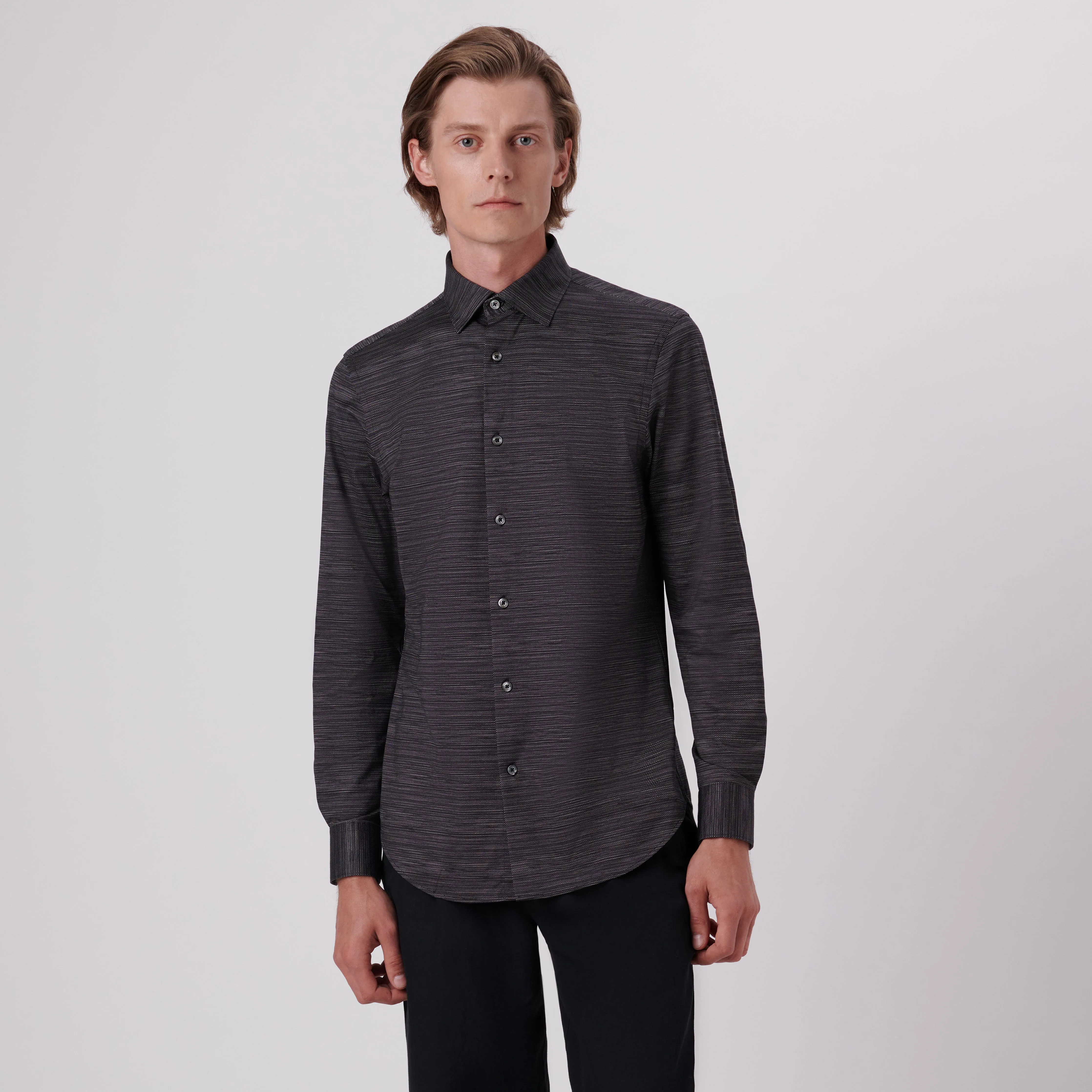 James Striated Print OoohCotton Shirt sold by Bugatchi product image thumbnail 2