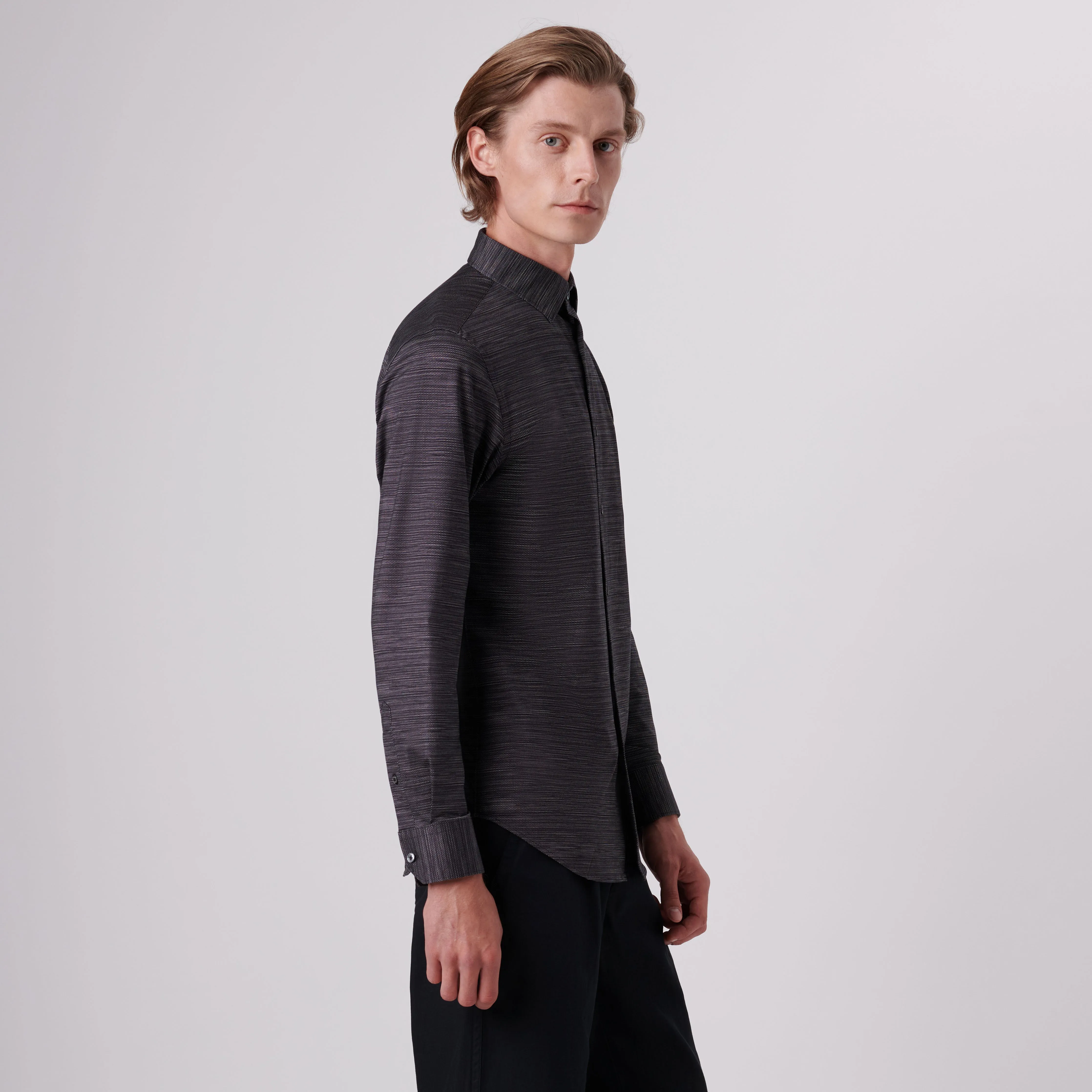 James Striated Print OoohCotton Shirt sold by Bugatchi product image thumbnail 3