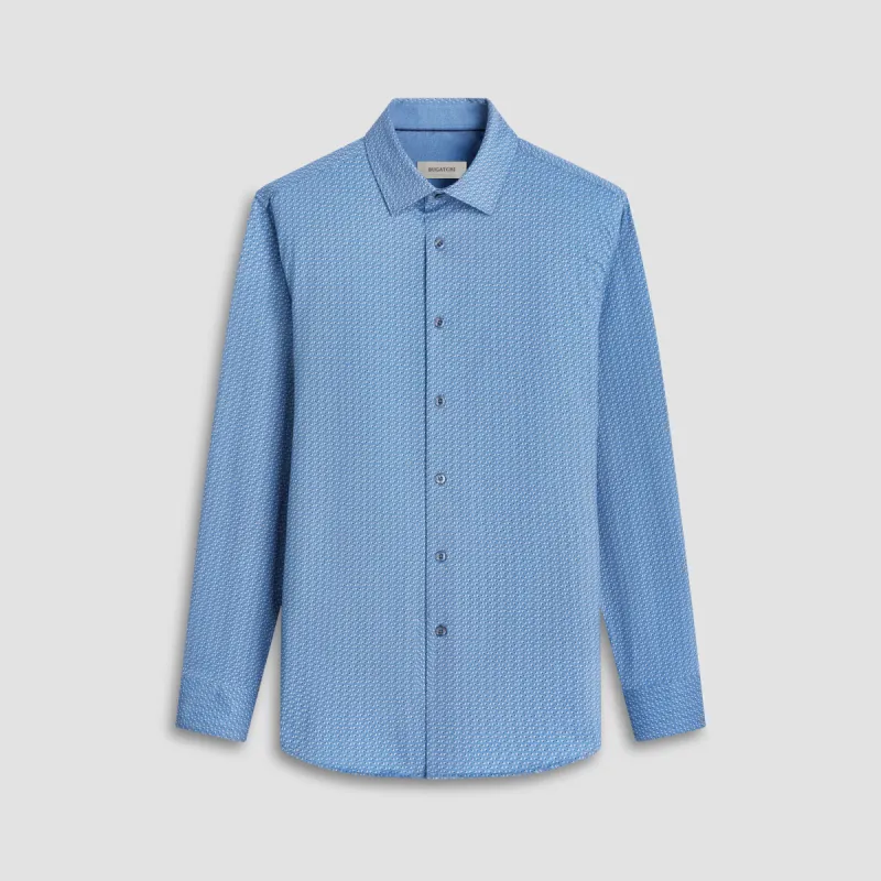 Jimmy Double Sided Micro Geometric/Solid OoohCotton Shirt sold by Bugatchi