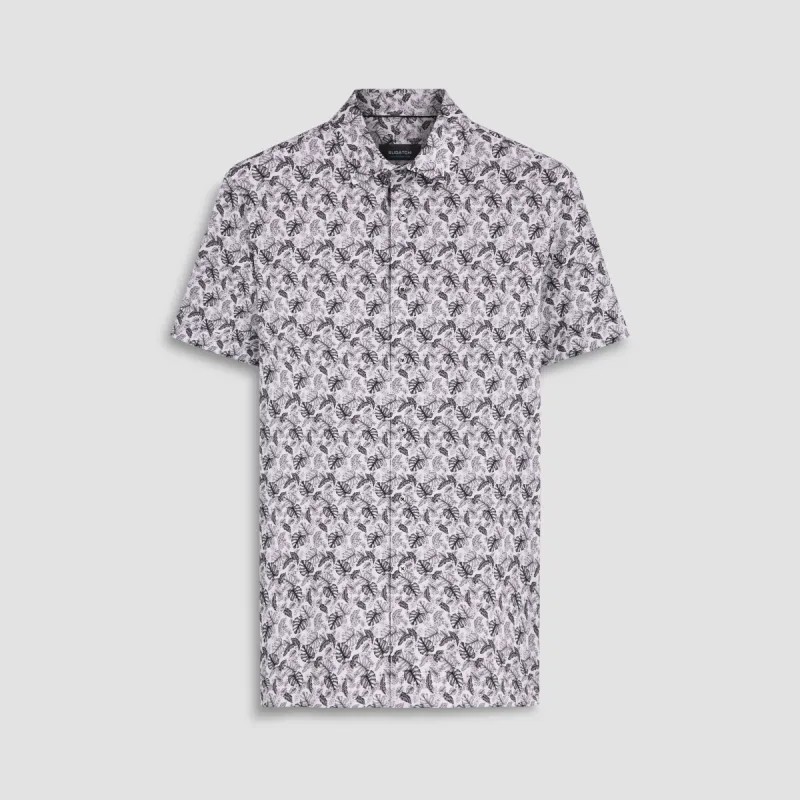 Milo Leaf Print OoohCotton Short Sleeve Shirt sold by Bugatchi