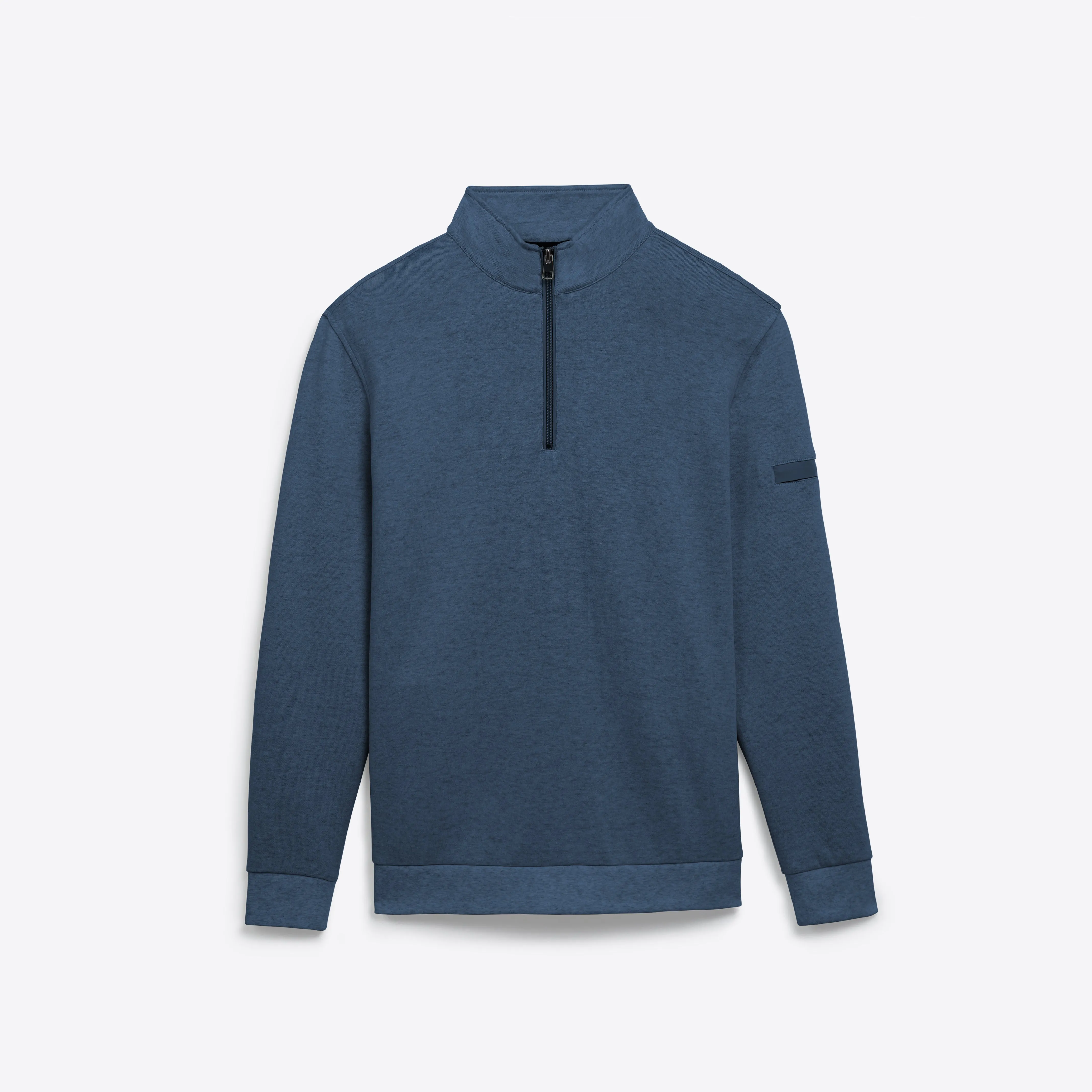 COMFORT Solid Heather Quarter Zip Mock Neck Pullover sold by Bugatchi