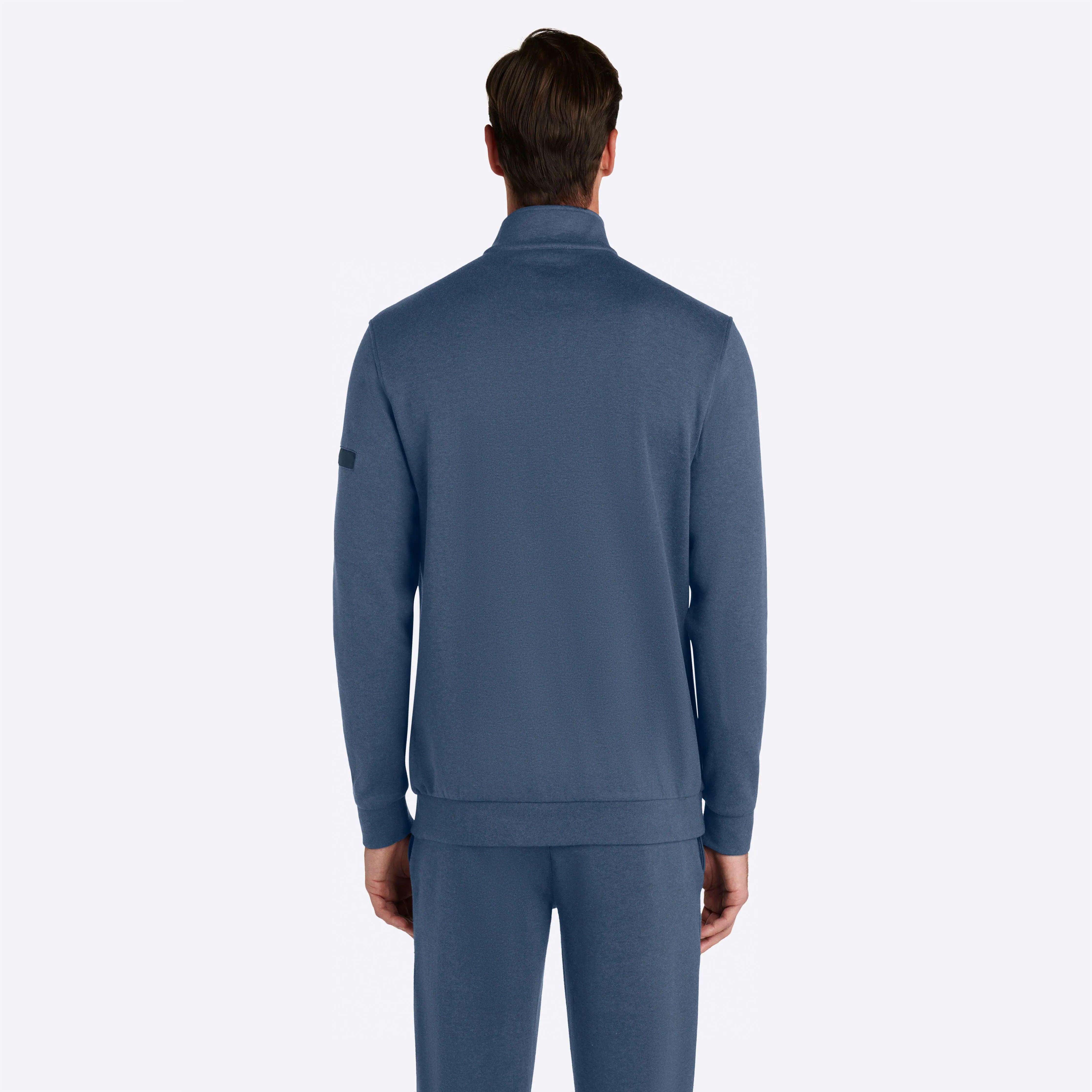 COMFORT Solid Heather Quarter Zip Mock Neck Pullover sold by Bugatchi product image thumbnail 4