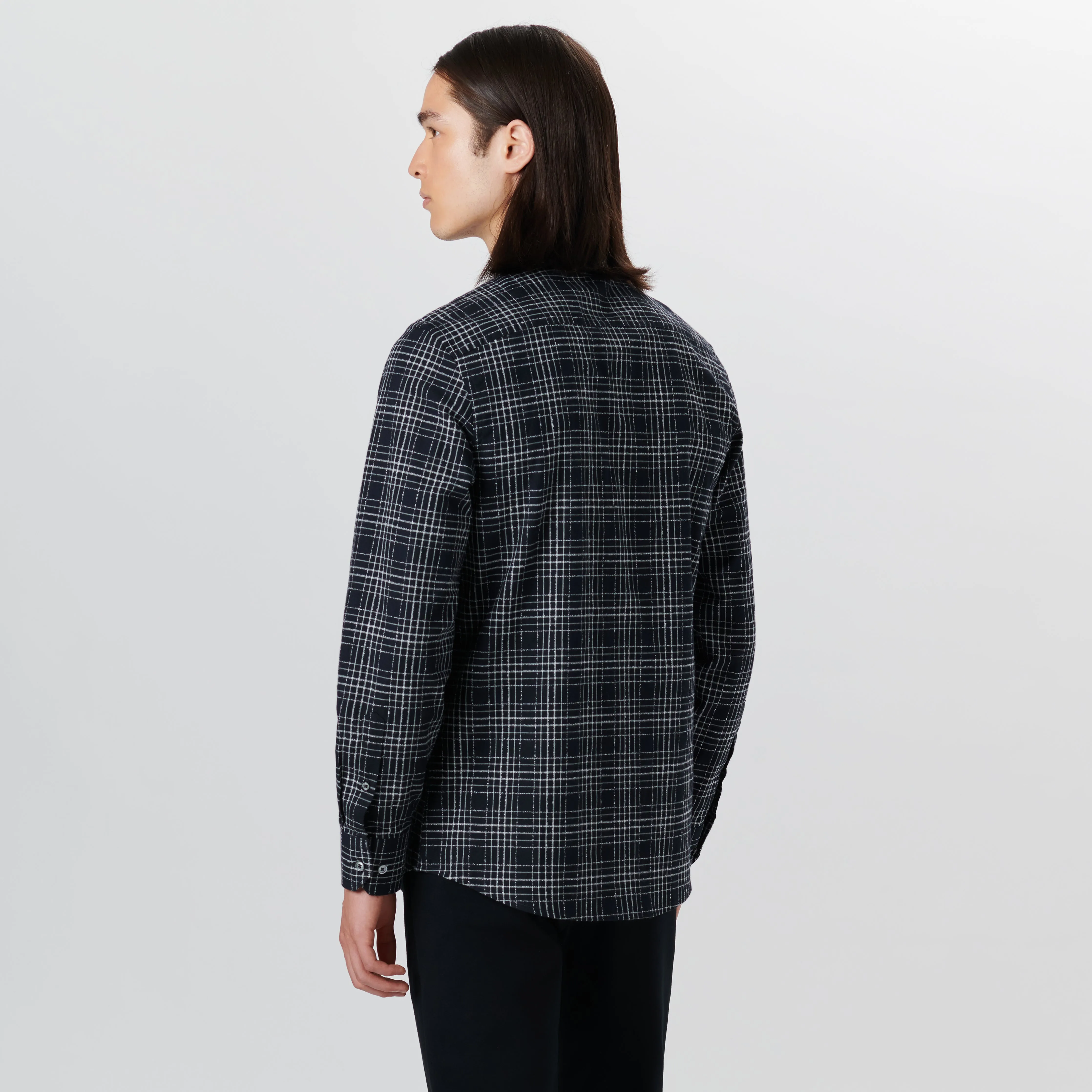AXEL Chalk Line Check Shirt sold by Bugatchi product image thumbnail 4