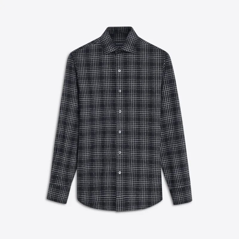 AXEL Chalk Line Check Shirt sold by Bugatchi