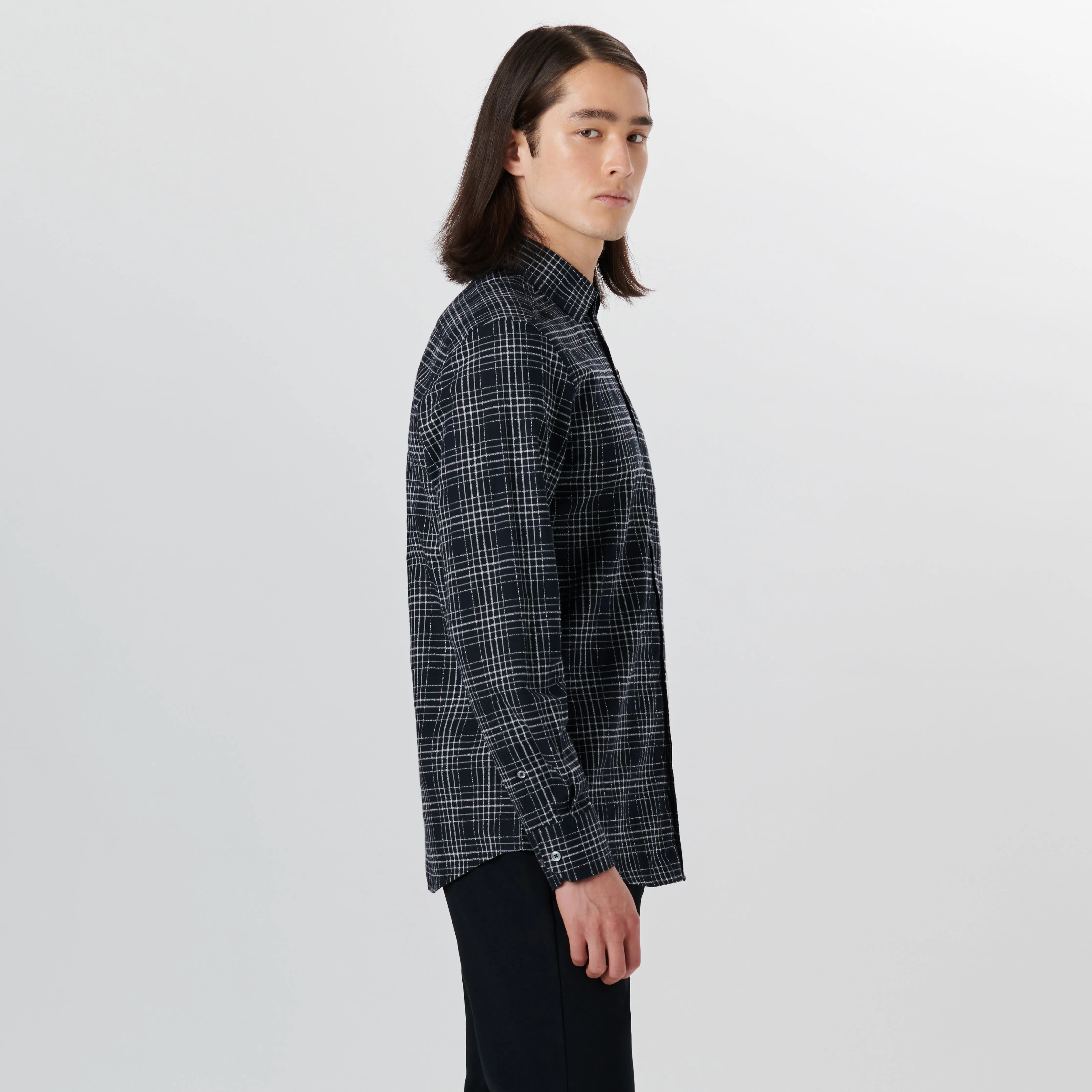 AXEL Chalk Line Check Shirt sold by Bugatchi product image thumbnail 3