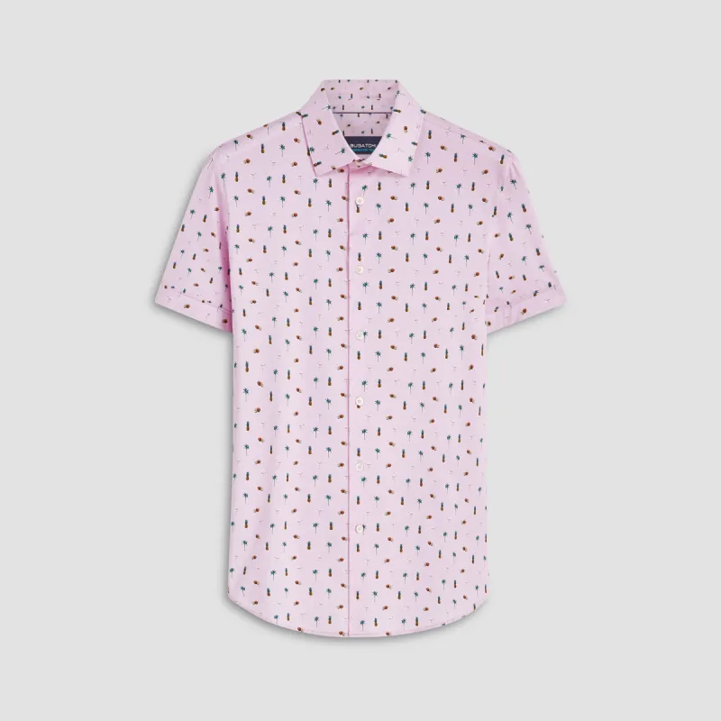 Miles Tropical Print OoohCotton Short Sleeve Shirt sold by Bugatchi