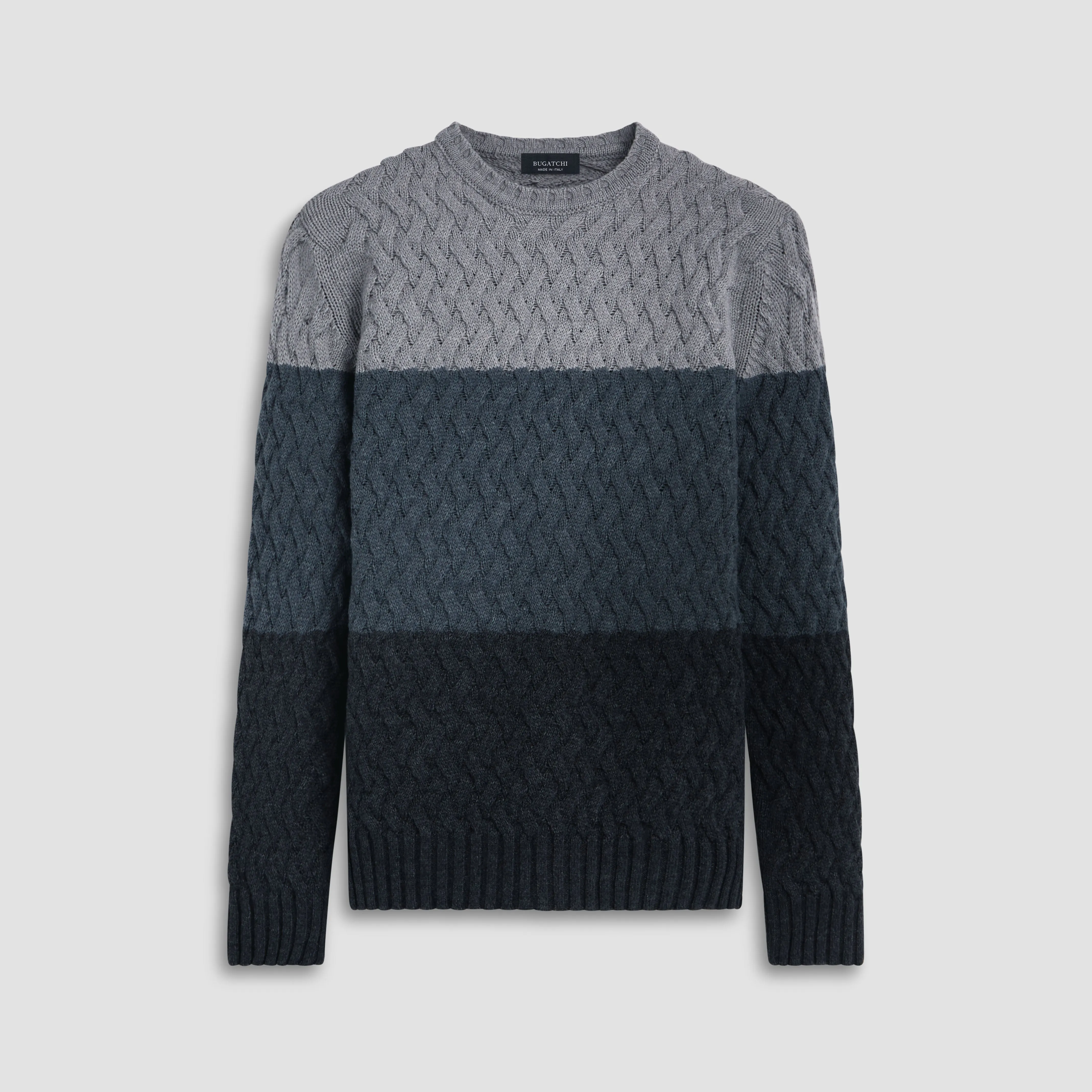 Basketweave Stitch Crew Neck Sweater sold by Bugatchi