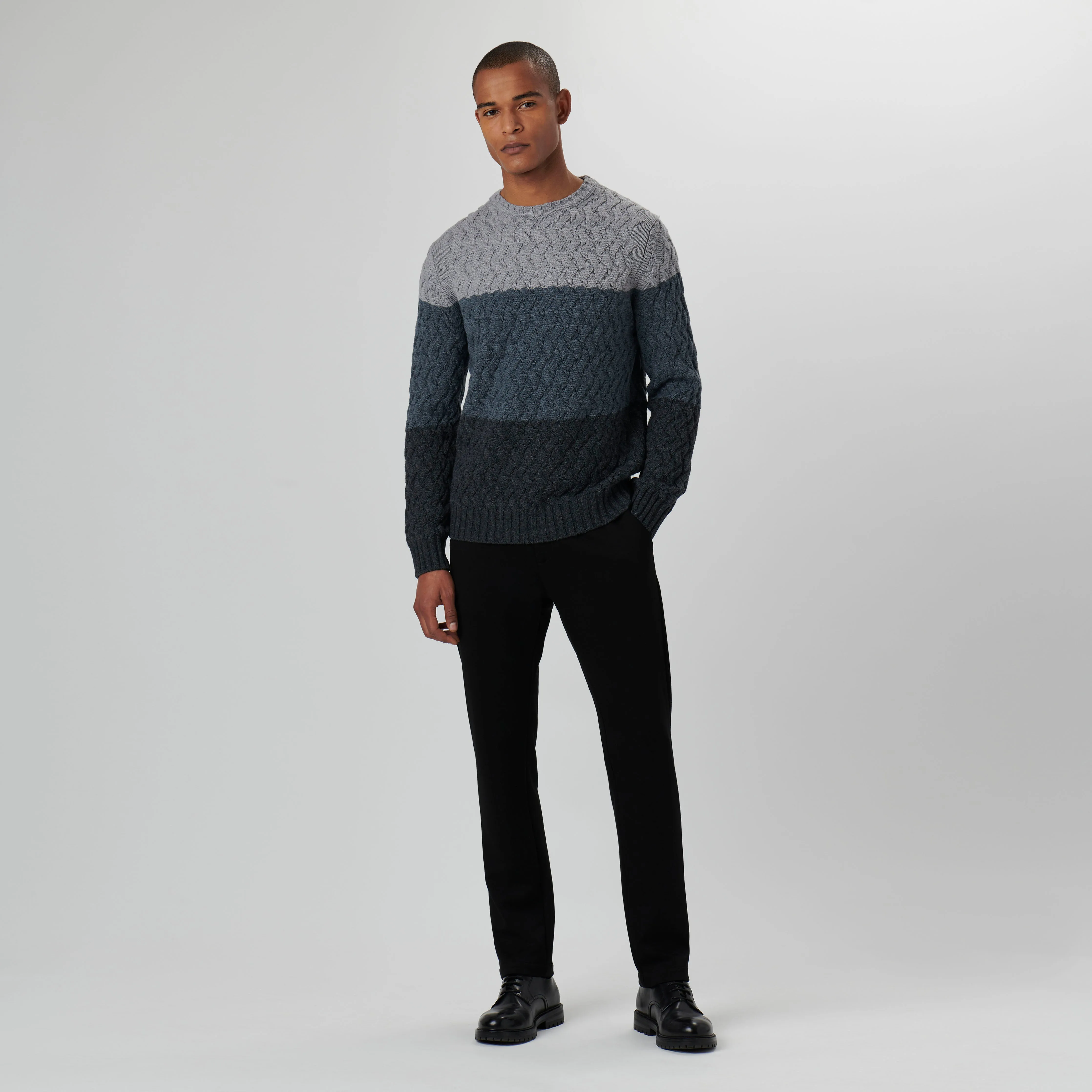 Basketweave Stitch Crew Neck Sweater sold by Bugatchi product image thumbnail 5