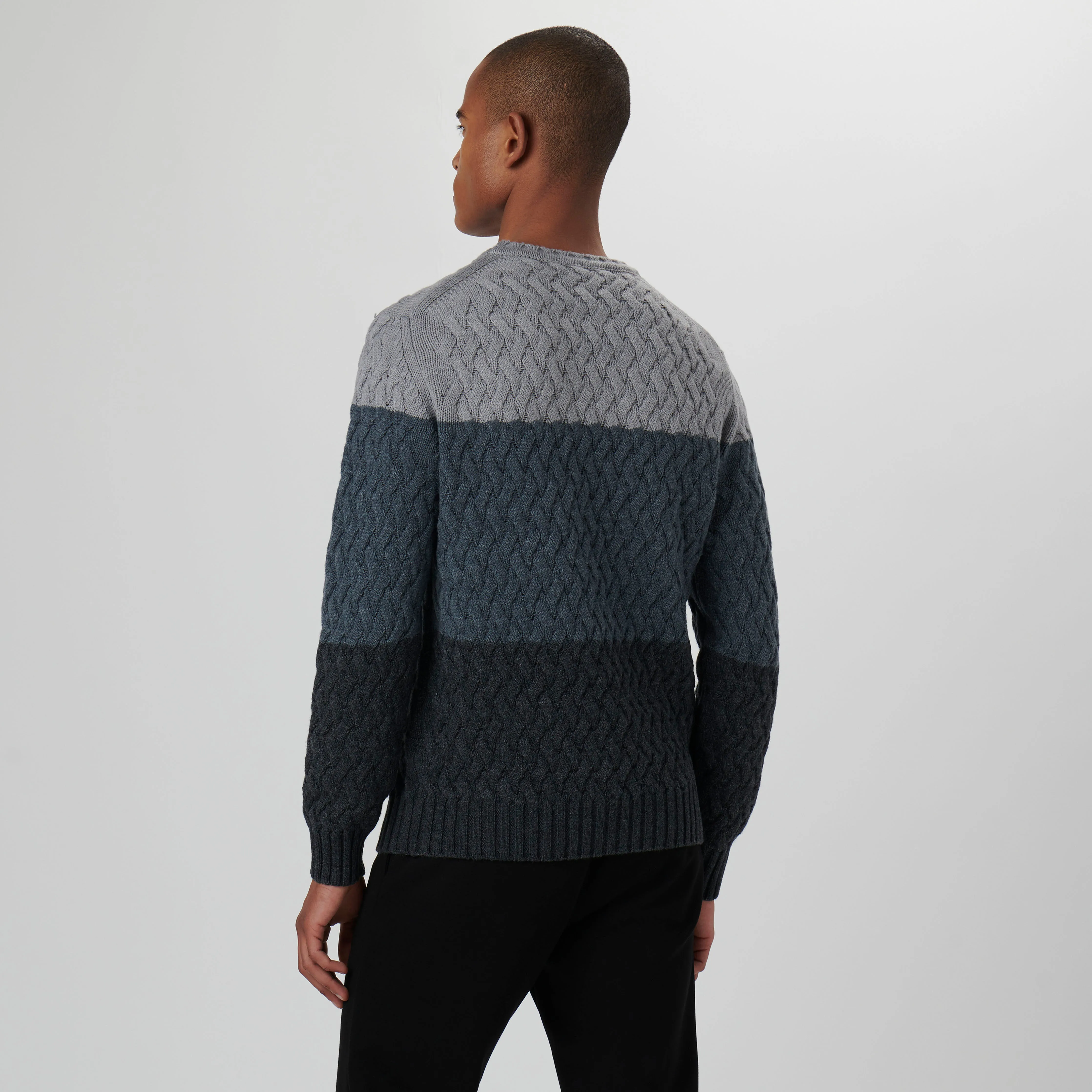 Basketweave Stitch Crew Neck Sweater sold by Bugatchi product image thumbnail 4