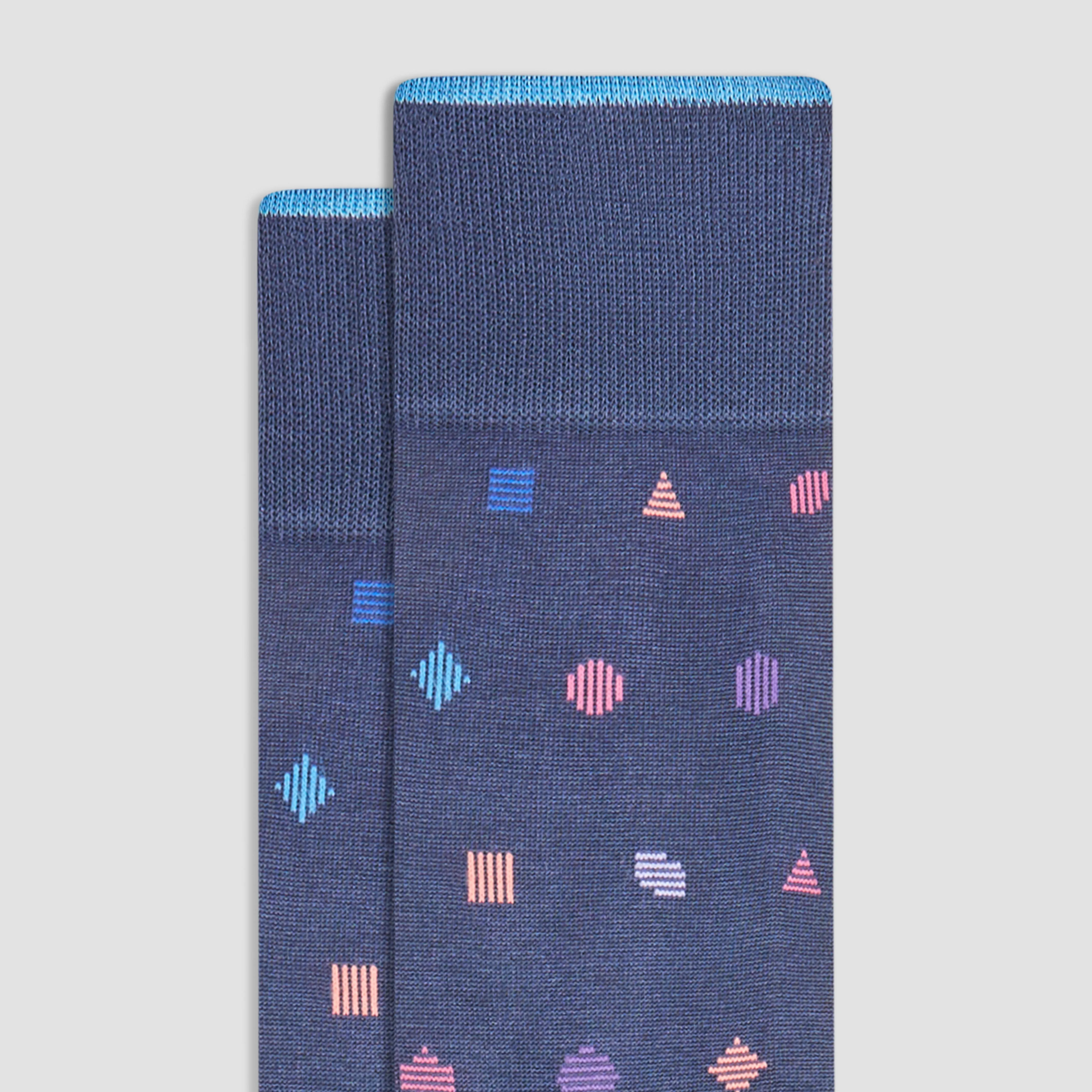 Geometric Mid-Calf Socks sold by Bugatchi product image thumbnail 2